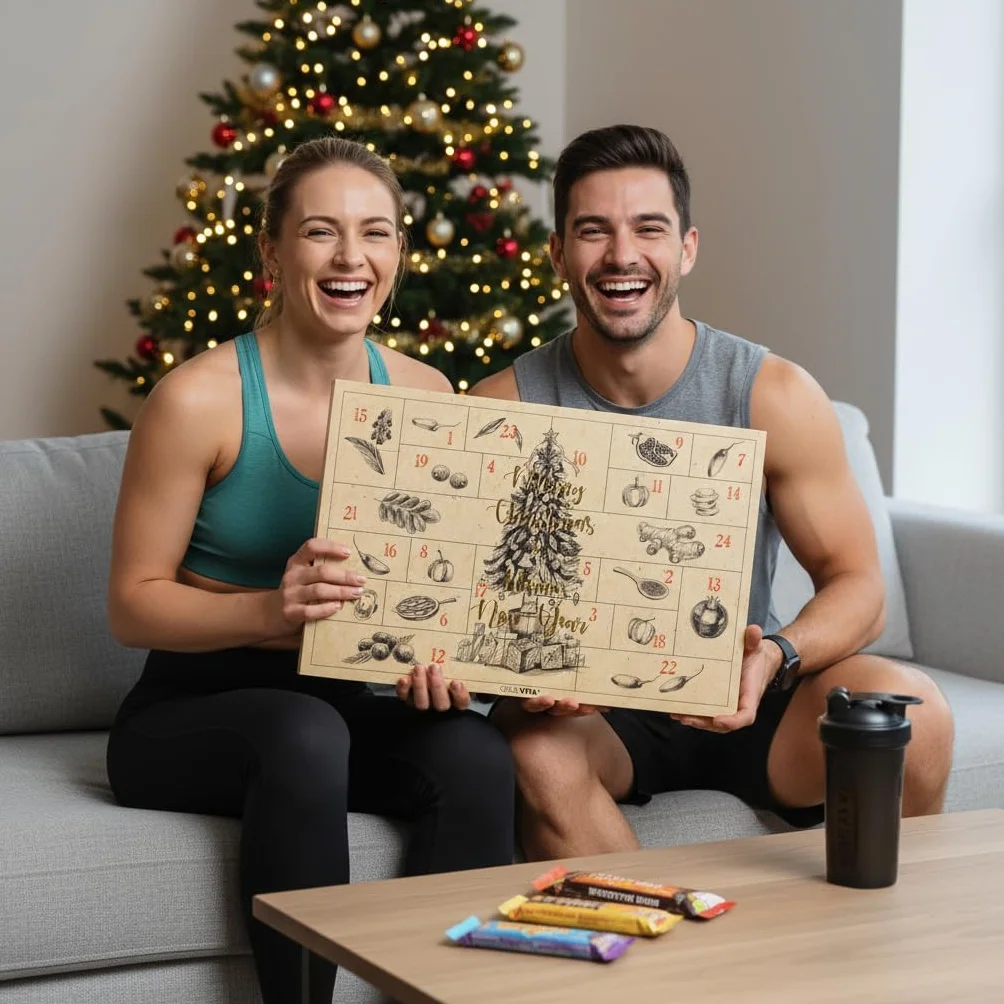 GreatVita kalendarz adwentowy z jedzeniem 24 fitness niespodzianki zdrowe przekąski superfoody