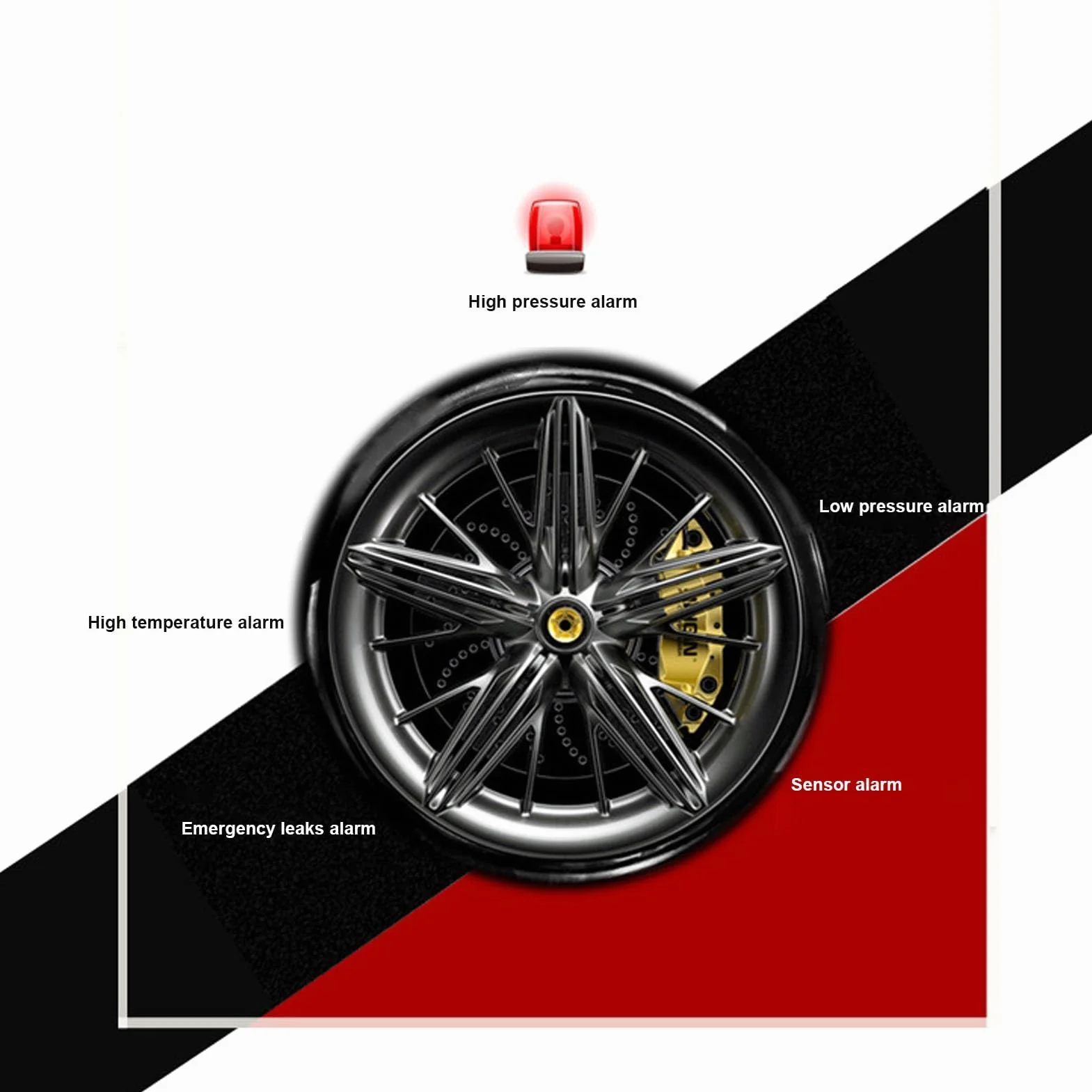 Czujnik ciśnienia w oponach Bluetooth 5.0, monitorowanie ciśnienia w oponach (TPMS) monitorowanie w czasie rzeczywistym, kompatybilny z systemem Android i iOS, wodoszczelność IP67