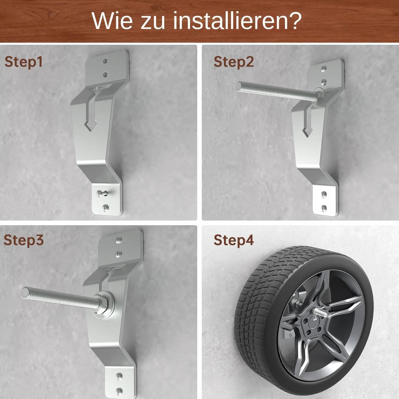 Uchwyt opony, uchwyt ?cienny, zapasowy uchwyt opony do przyczep, uchwyt opony zapasowe do zamkni?tej przyczepy, uniwersalny uchwyt ko?a, uchwyt zapasowy do przyczepy