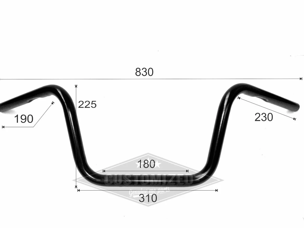 1 cal (25,4 mm) uniwersalna kierownica Ape Hanger 9 cali chrom
