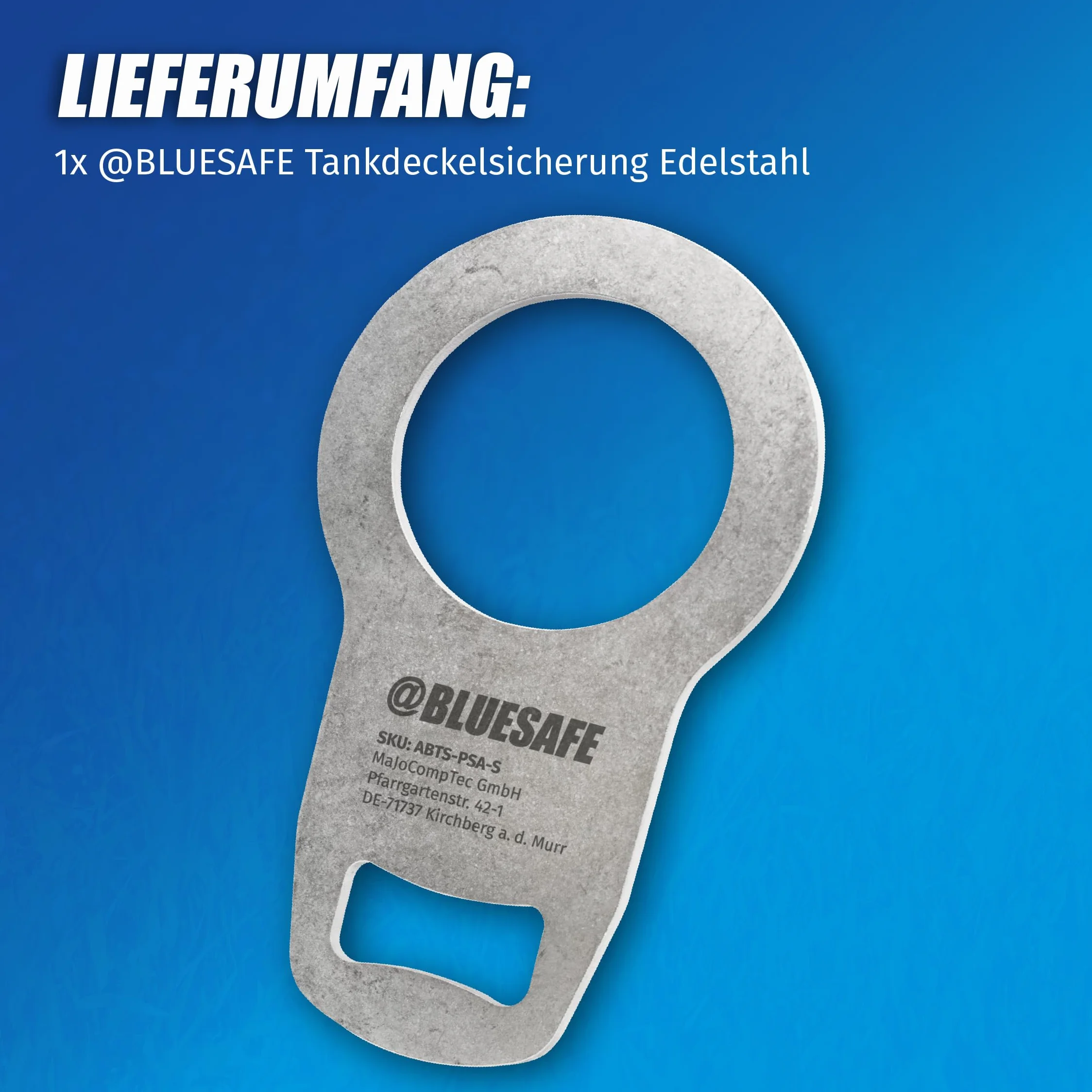 MaJoCompTec ADBLUESAFE zabezpieczenie korka wlewu paliwa AdBlue ze stali nierdzewnej Boxer Jumper Ducato