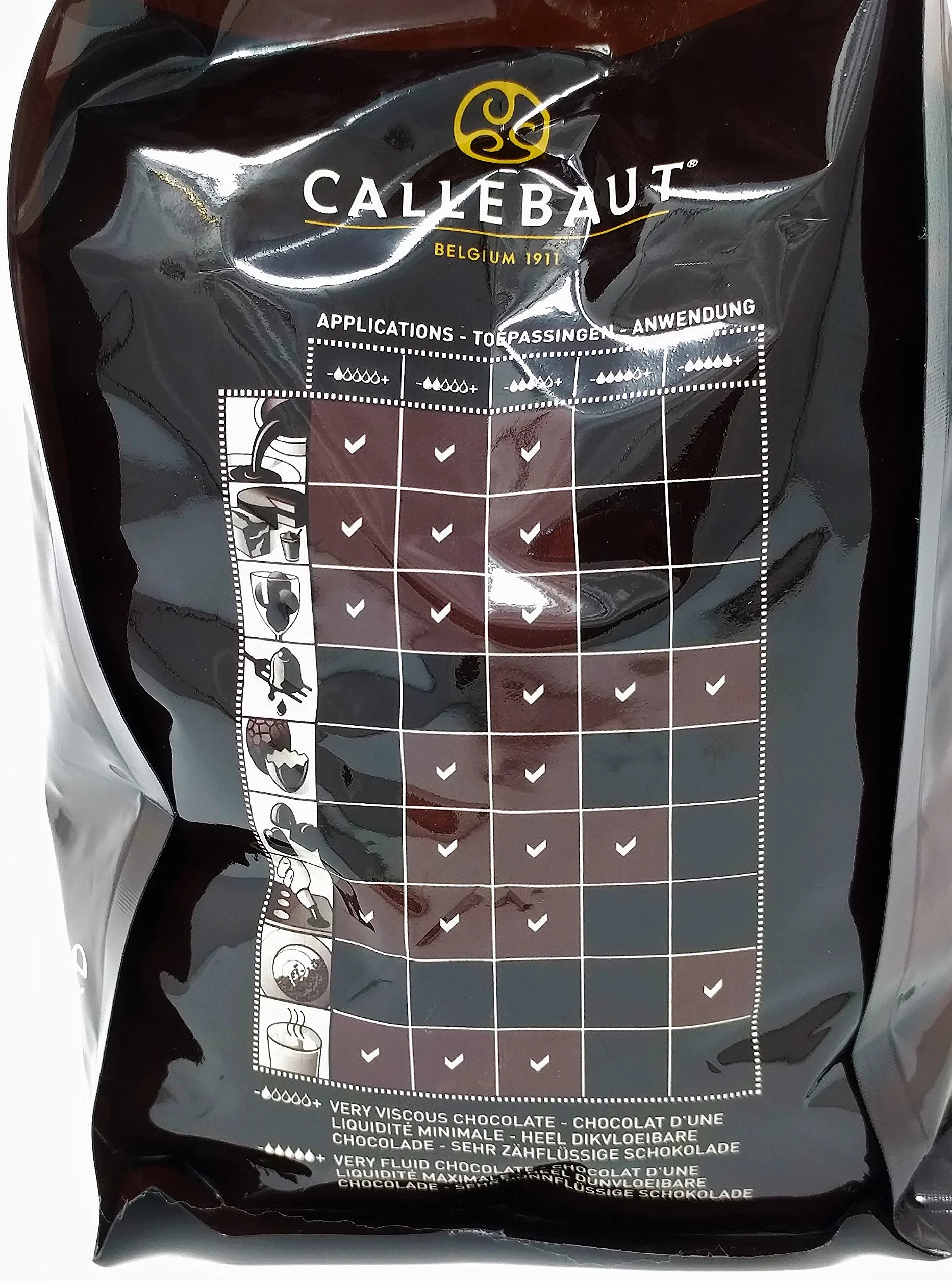 Callebaut Power 80 (moc 80%) – najdelikatniejsza belgijska koperta z ciemnej czekolady – delikatna gorzka czekolada – Finest Belgian Dark Chocolate (Callets) 2,5 kg