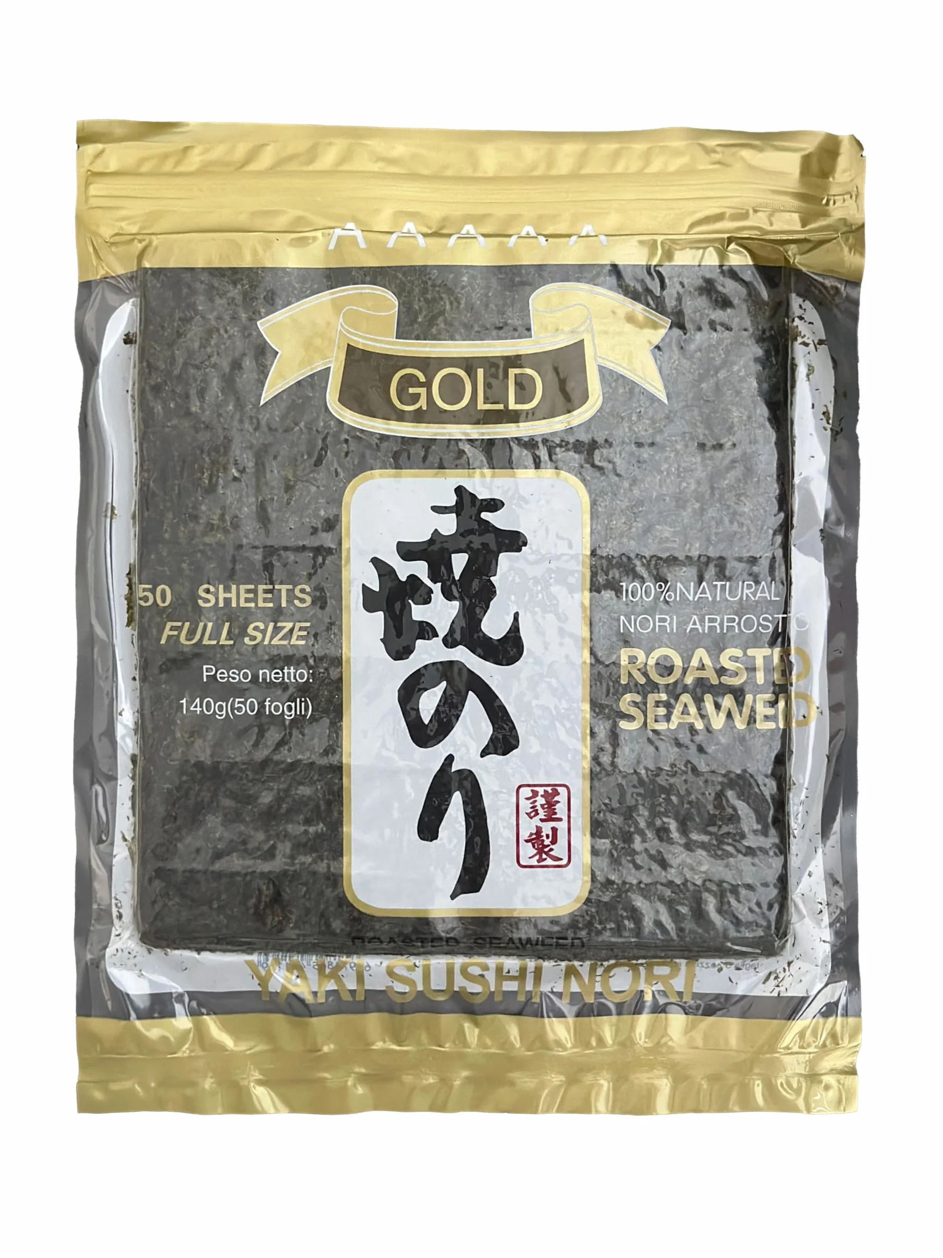 Nori Suszone wodorosty do japońskiego sushi Gold 1 opakowanie 50 arkuszy (1 opakowanie)