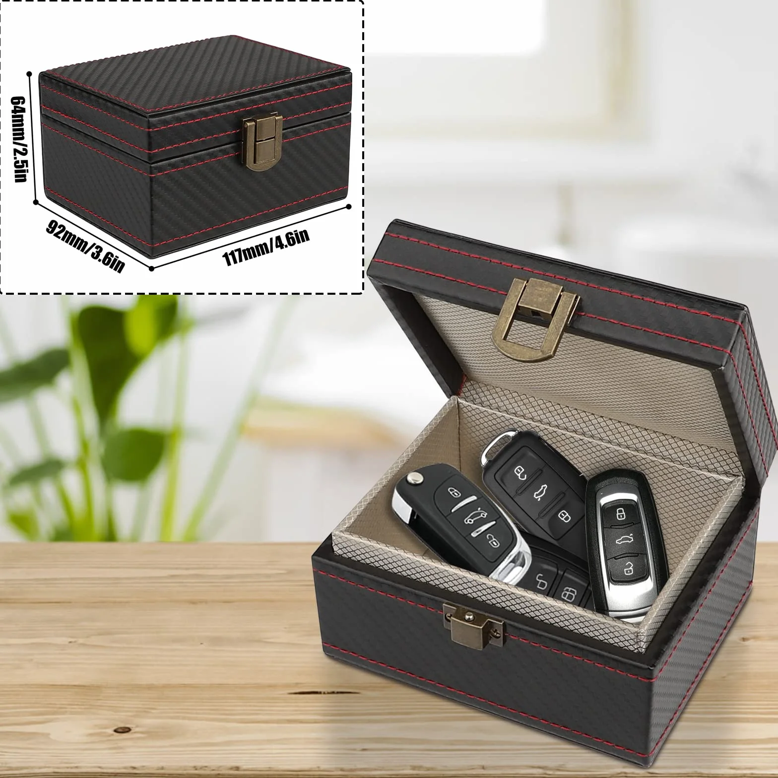 Diyife Faraday Box Keyless Go etui ochronne na kluczyki samochodowe, skóra, pudełko blokujące sygnał RFID 11,7 x 9,2 x 6,4 cm