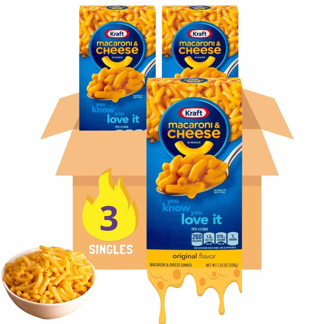 Kraft Mac & Cheese Classic 3 x 206g Serowy makaron Szybki posiłek