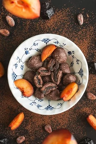 CO COA Śliwki w ciemnej czekoladzie BIO 200g – Gorzka czekolada z surowego kakao, bez białego cukru, wegańska, bezglutenowa, bez laktozy – ulubiony deser z gorzką czekoladą