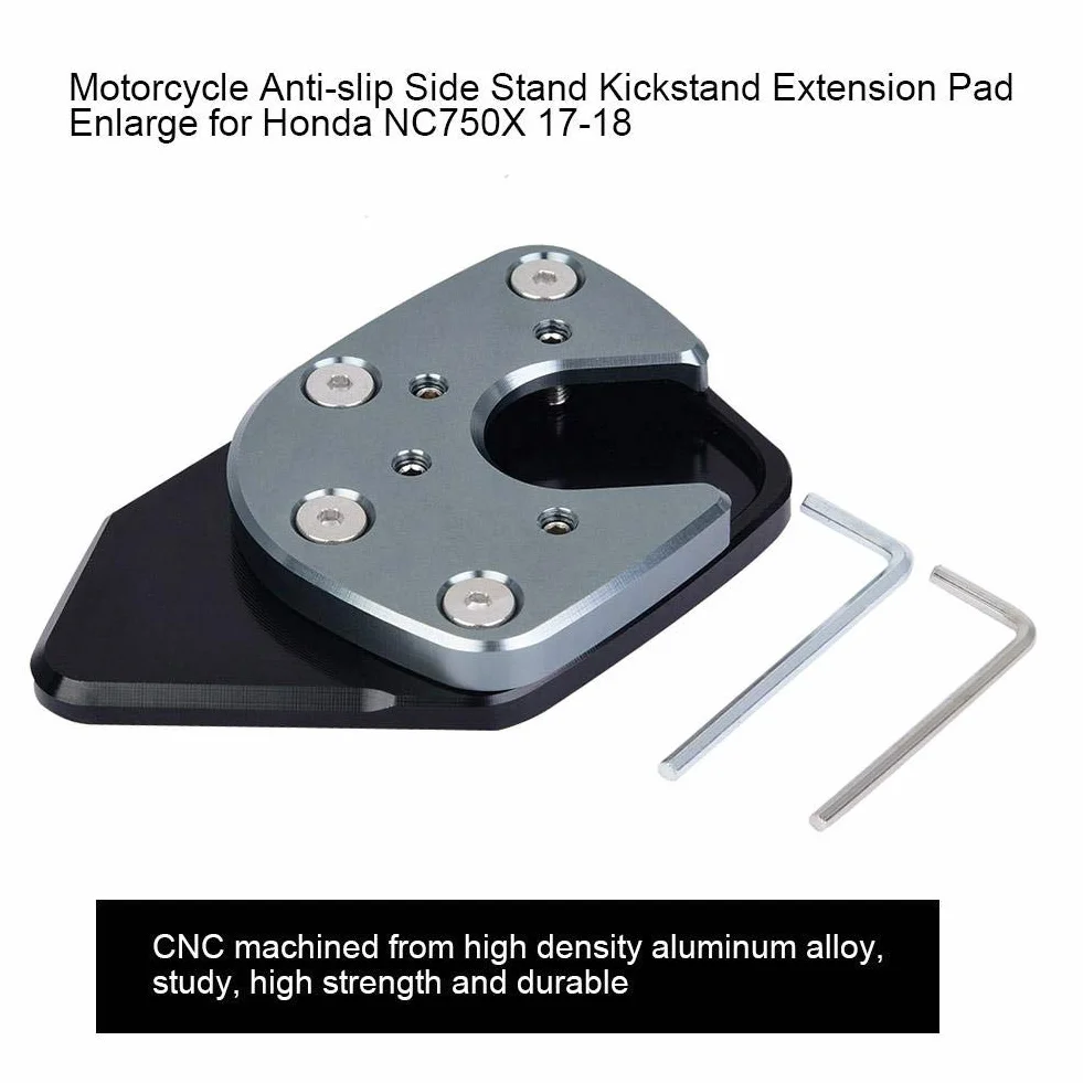 Boczna podstawka motocyklowa EBTOOLS, motocyklowa antypoślizgowa podstawa boczna przedłużenia podpórki powiększ dla NC750X / X-ADV 17-19 (czerwona)