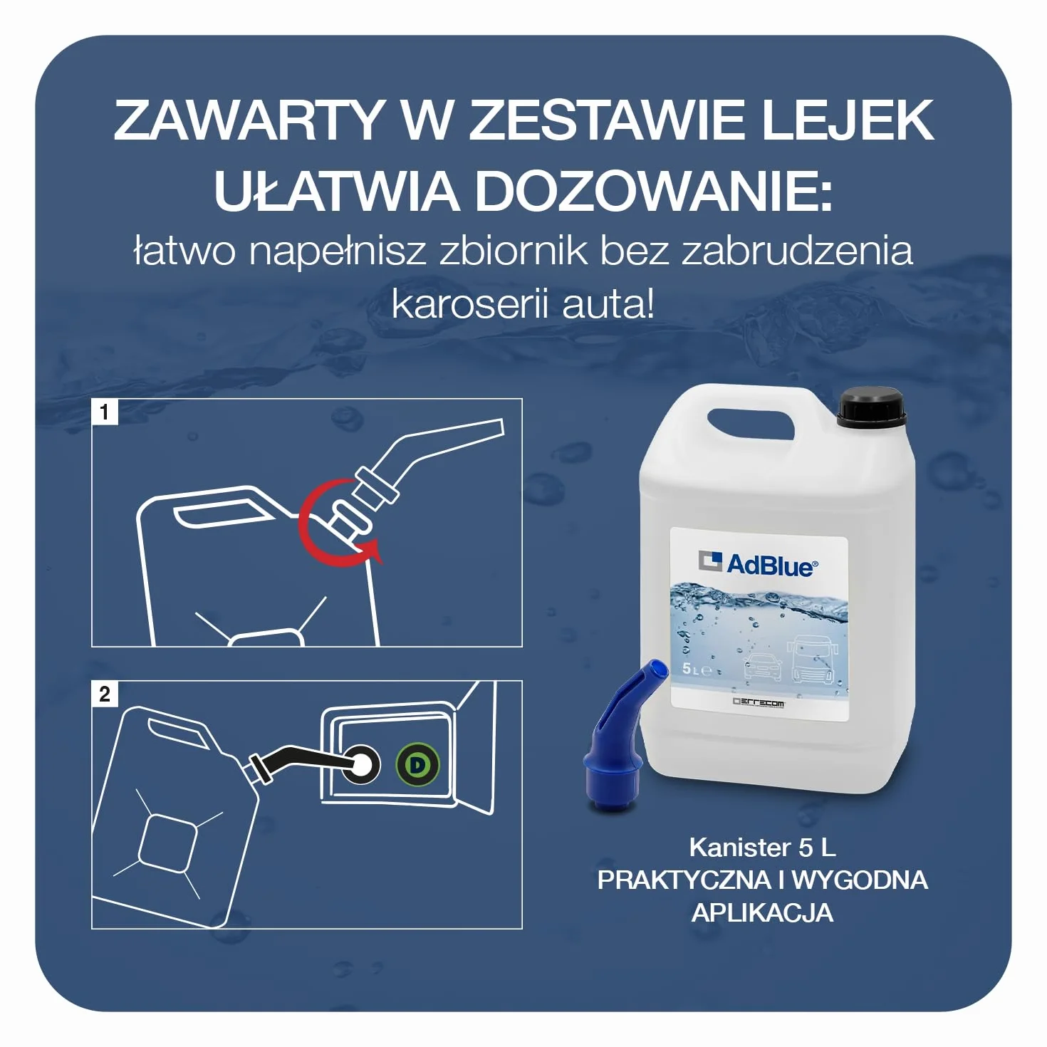 AdBlue Dodatek do Silnika Diesel 5 L Kanister z Lejkiem ISO 22241-1