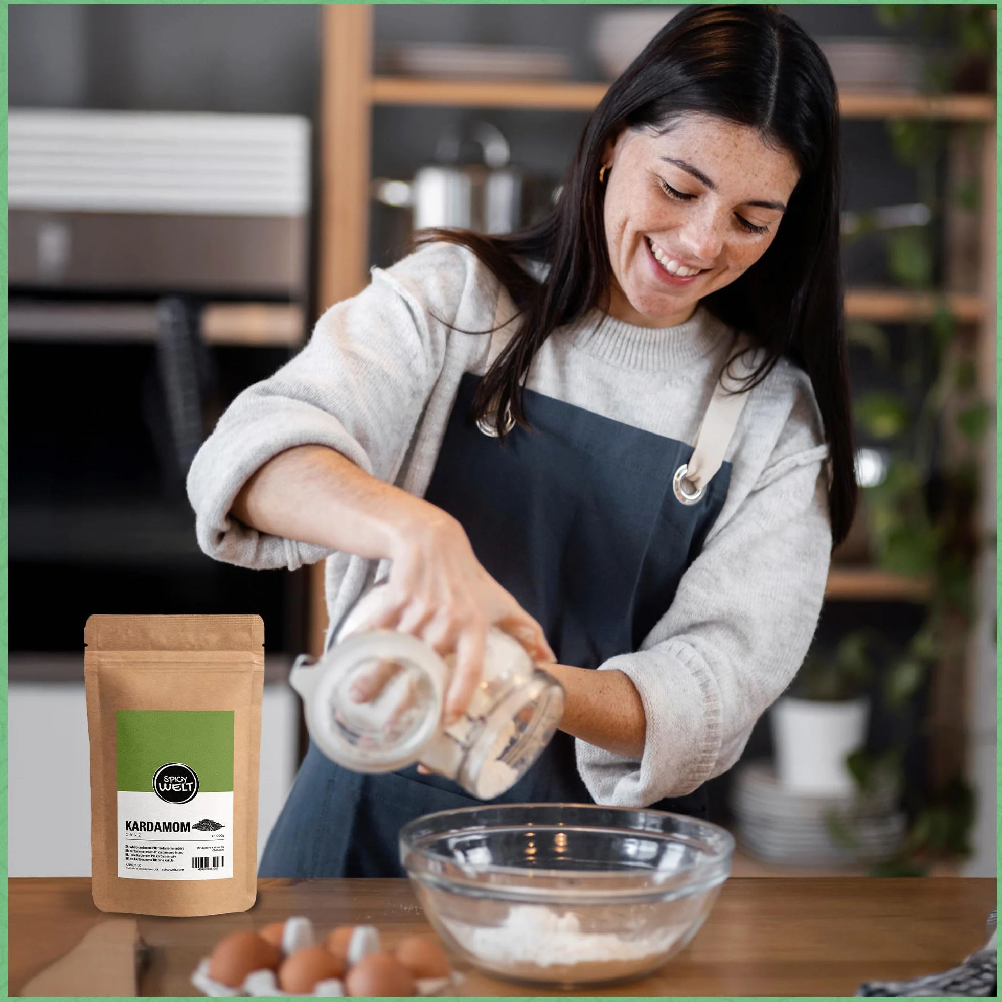 Spicy Welt Kardamon Cały (250g) – Zielony Kardamon w Ziarnach do Kawy, Herbaty, Ciast Drożdżowych, Owsianki i Deserów | Egzotyczny Cytrusowy Aromat | 100% Naturalny, Bez Dodatków