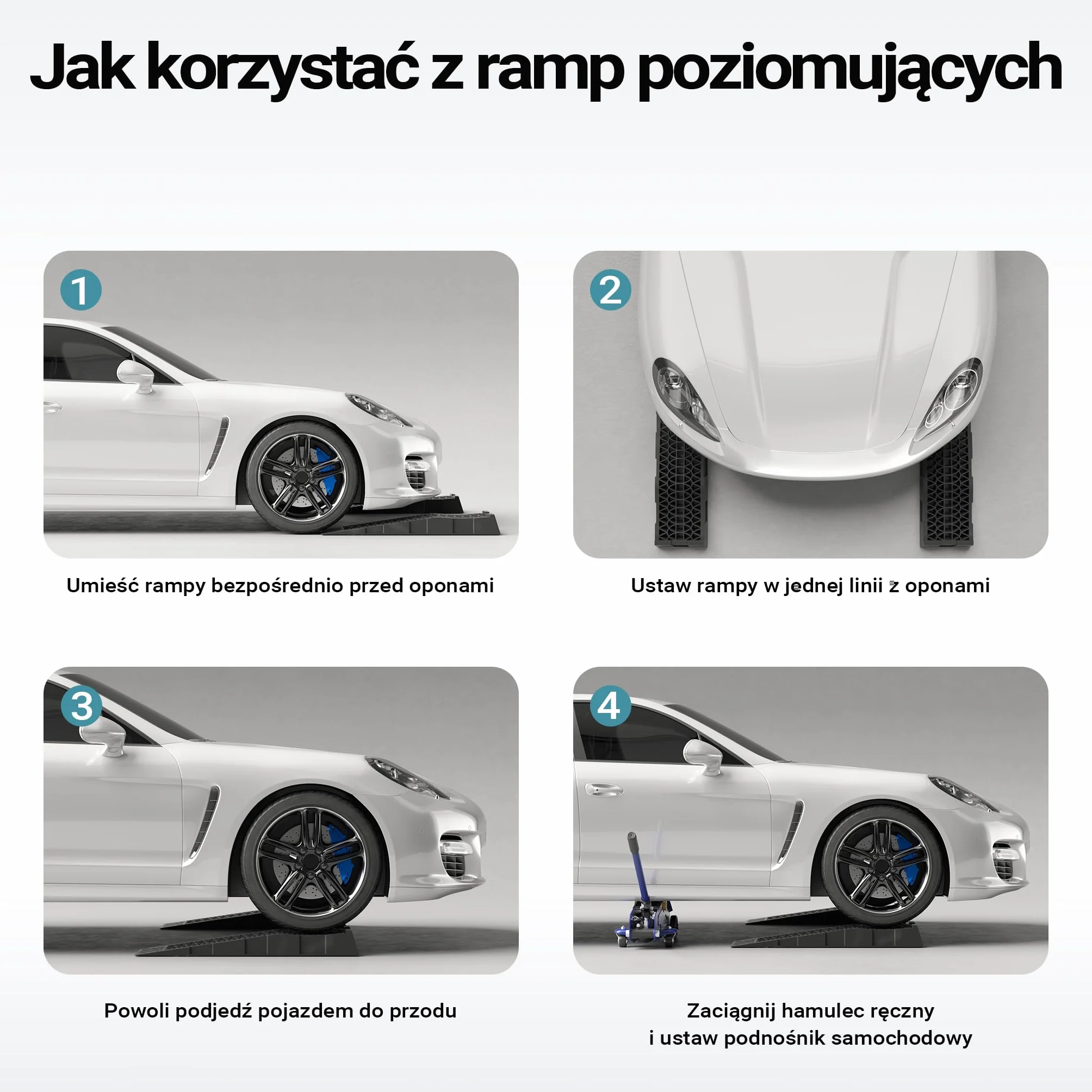 ‌XPOtool 2x Rampa wjazdowa 700x200x78mm bardzo płaska rampa samochodowa z tworzywa sztucznego do 3t