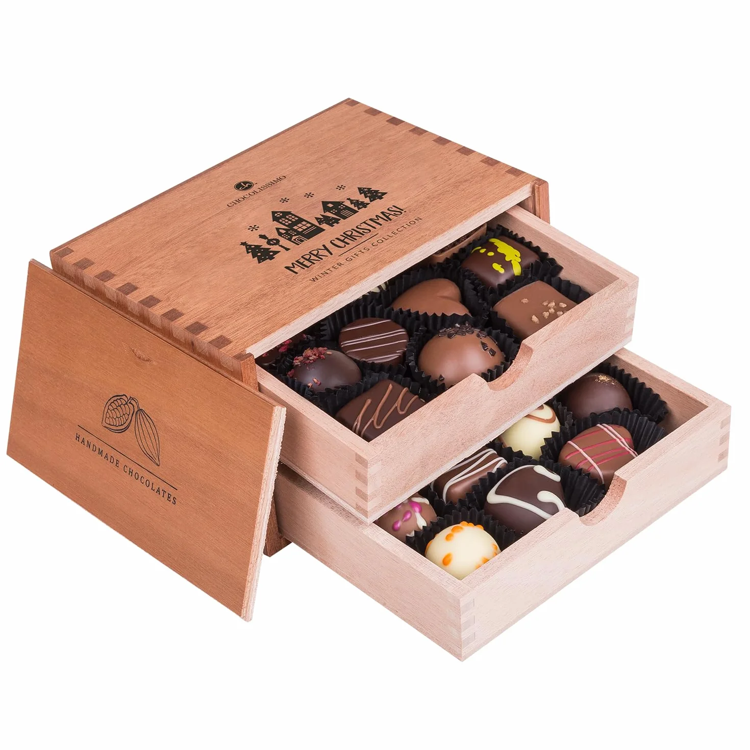 Świąteczne czekoladki Chocolaterie 20 x - | czekolada | Boże Narodzenie | przyjęcie | prezent | dla mężczyzn | dla kobiet | do domu | ozdoba | dekoracja | słodycze | pyszne | wykwintne | Wigilia | pralinki| pudełko | czekoladki