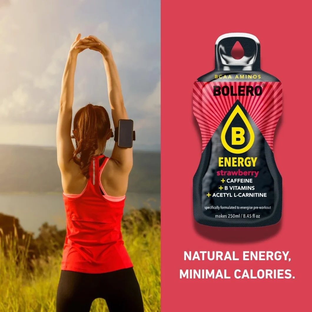 Bolero Energy Sugar-Free Powder Drink Vegan Gluten-Free Strawberry 12x7g