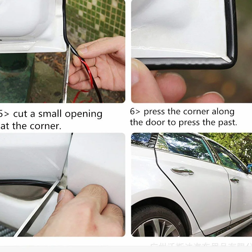 5M Car Edge Trim gumowa podkładka ochronna w kształcie litery U, odpowiednia do samochodów SUV MPV i większości modeli (czarna)