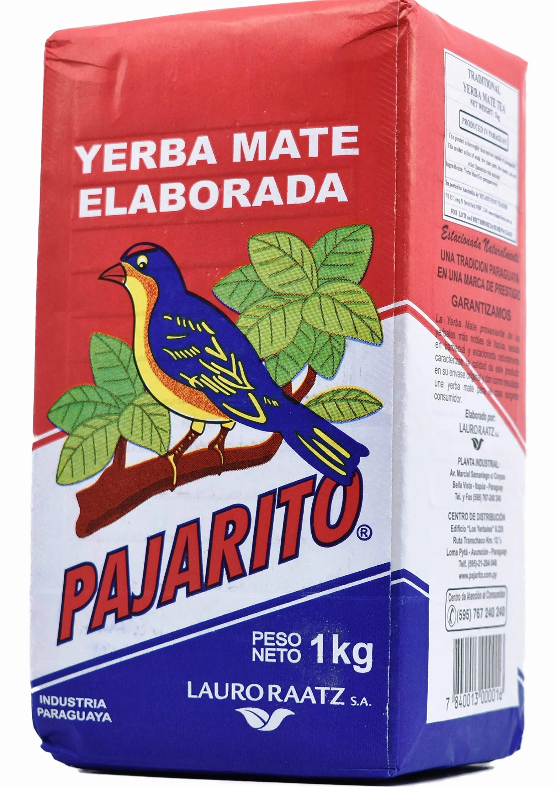 Yerba Mate Pajarito Elaborada Con Palo Tradicional 1kg