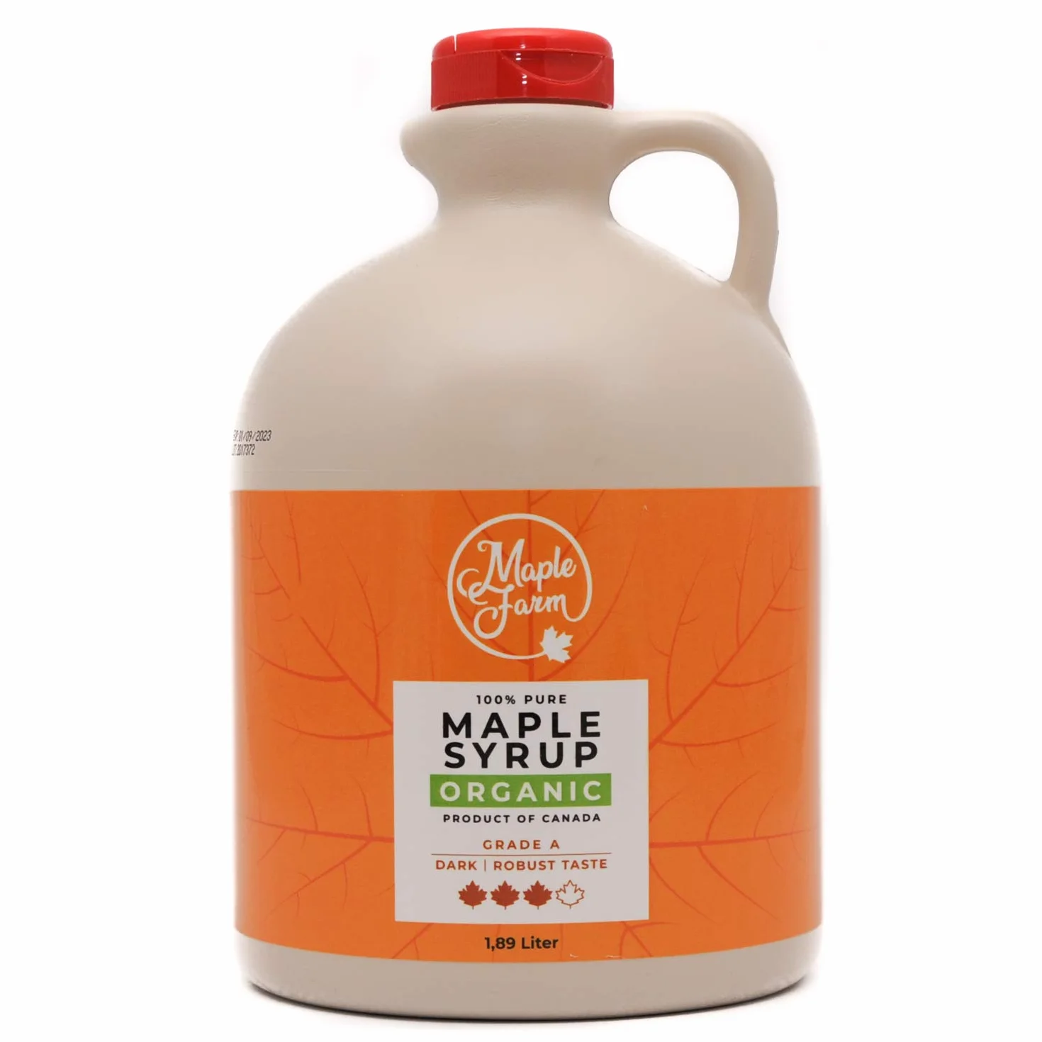 MapleFarm BIO Syrop Klonowy Klasa A Dark Robust Taste Dzbanek 1,89 L Pure Organic