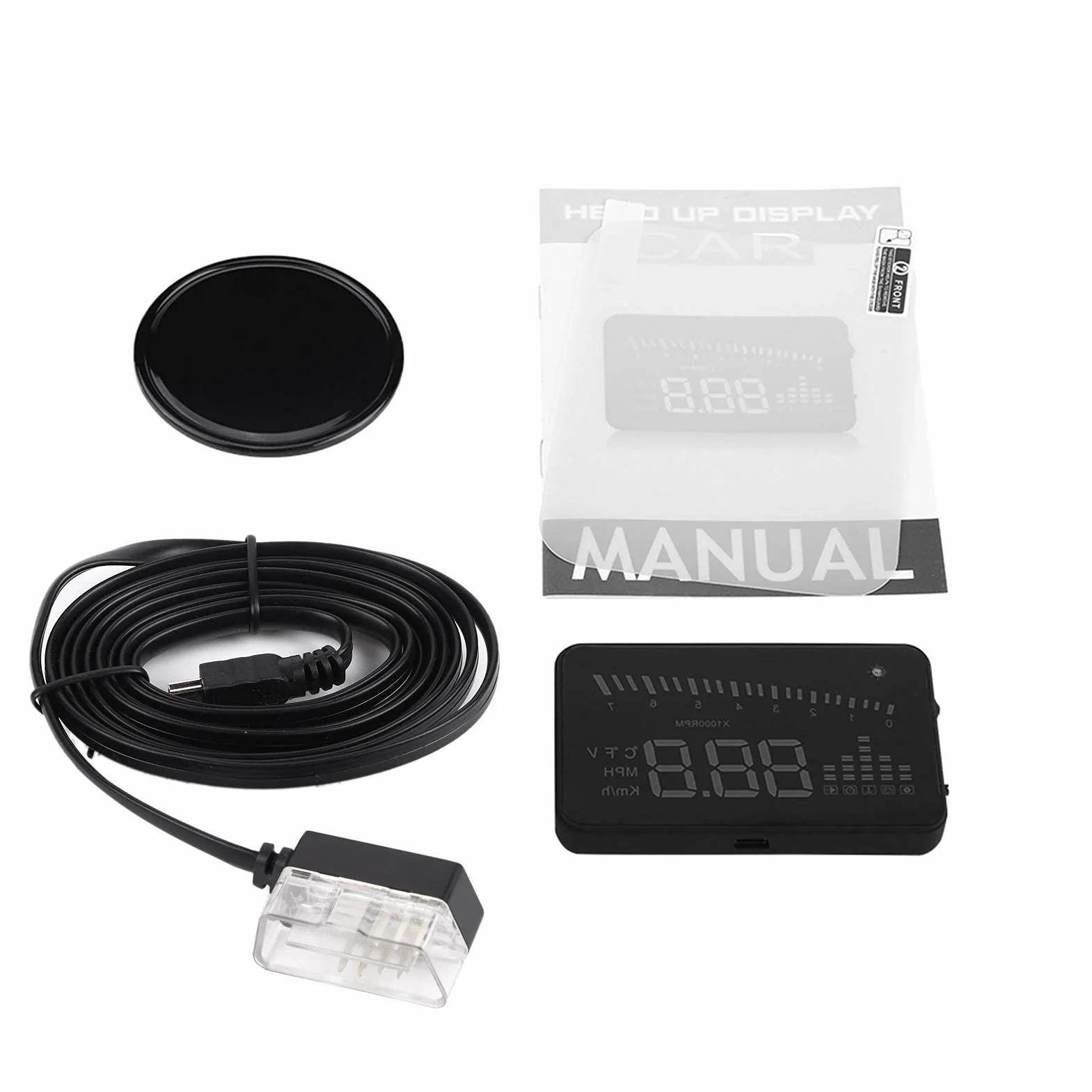 KIMISS Head Up Display, OBDII HUD Head Up Display di avvertimento della velocità del proiettore a LED a colori per autocarri