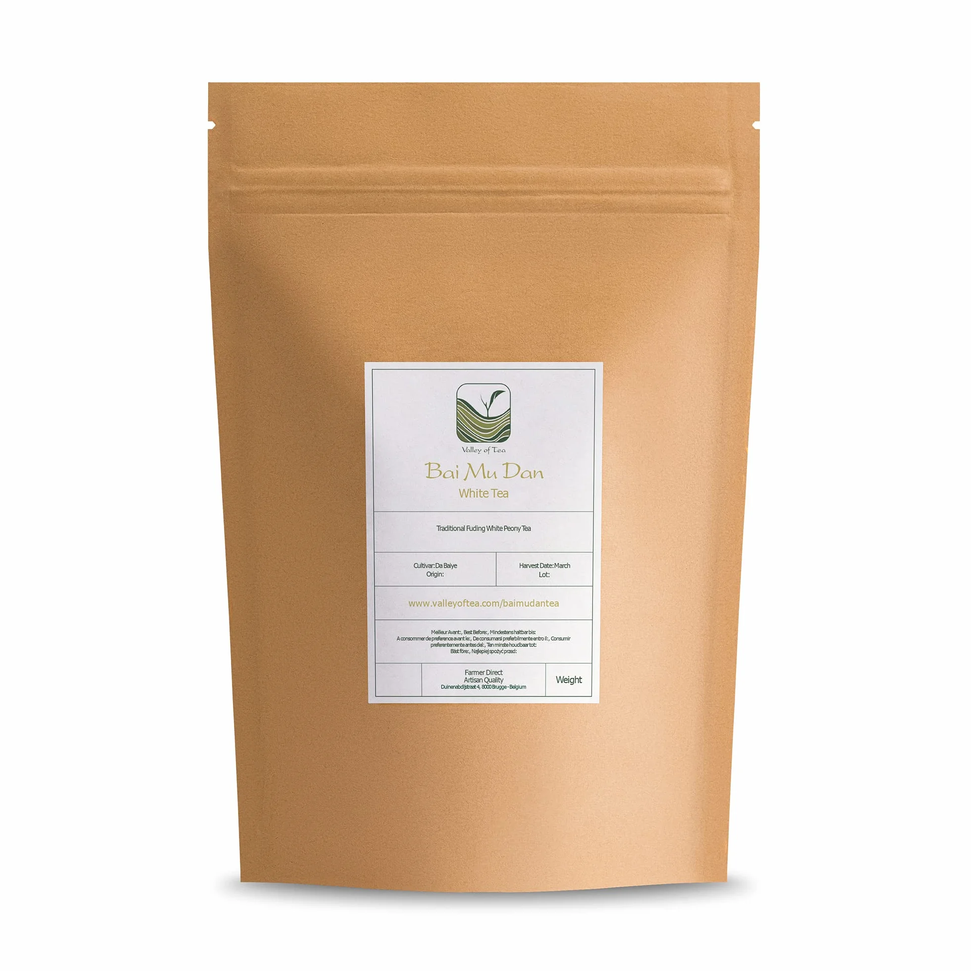 Bai Mu Dan - Biała Peonia Białe Liście Roztaczane z Chin - Baimudan lub Paimutan 50g