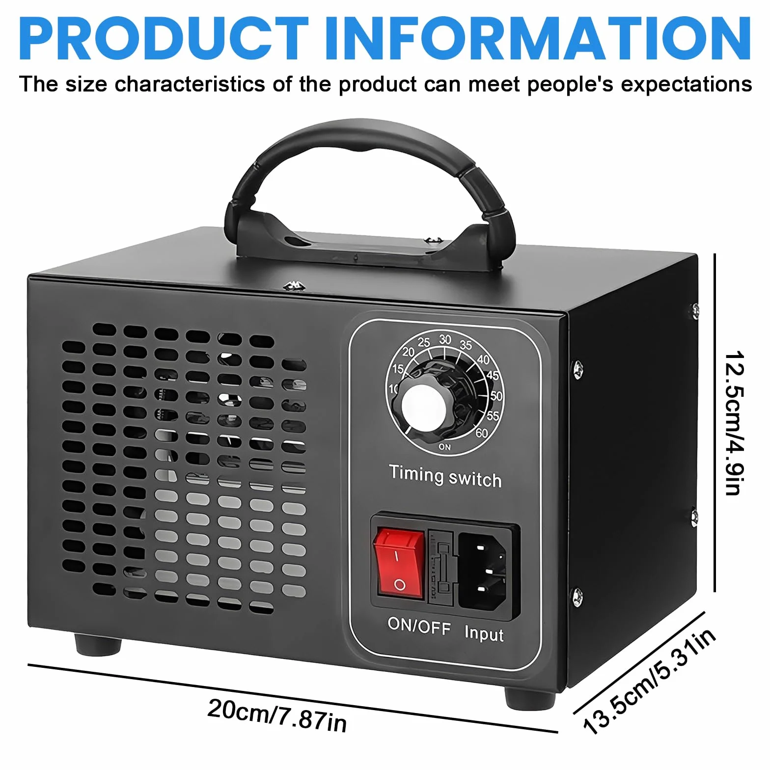 Generator ozonu, generator ozonu, 60 000 mg/h, samochodowy oczyszczacz ozonu z 60-minutowym timerem, ozonem, ozonator O3, przemysłowy, do samochodu, dymu, zapachu zwierząt domowych, kuchni