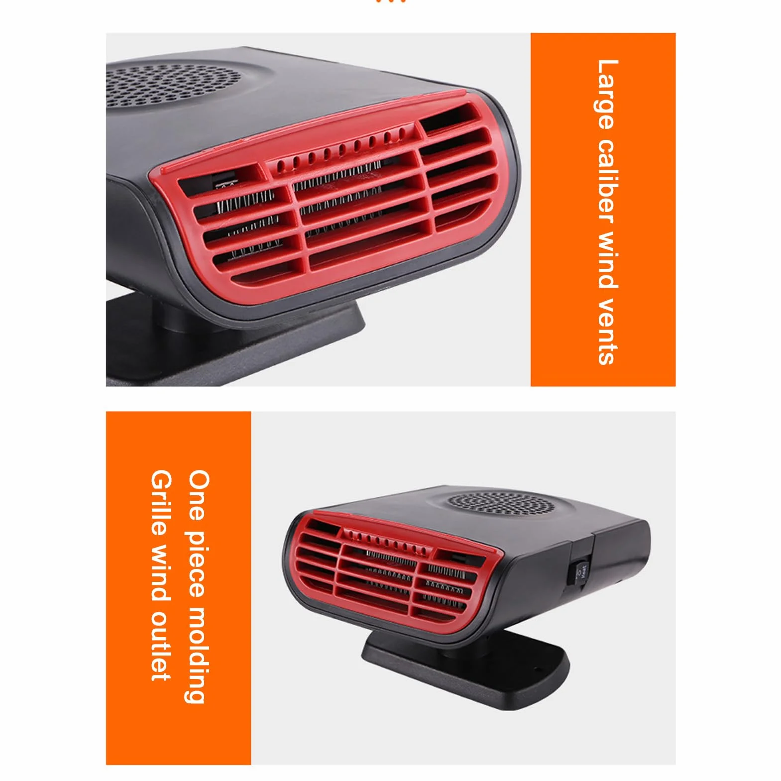 Przenośny Grzejnik Samochodowy, Odmgławiacz i Odmrażacz Przedniej Szyby 12 V 150 W, Wentylator Szybkiego Ogrzewania i Chłodzenia 2 W 1, Podłączenie do Zapalniczki Samochodowej do