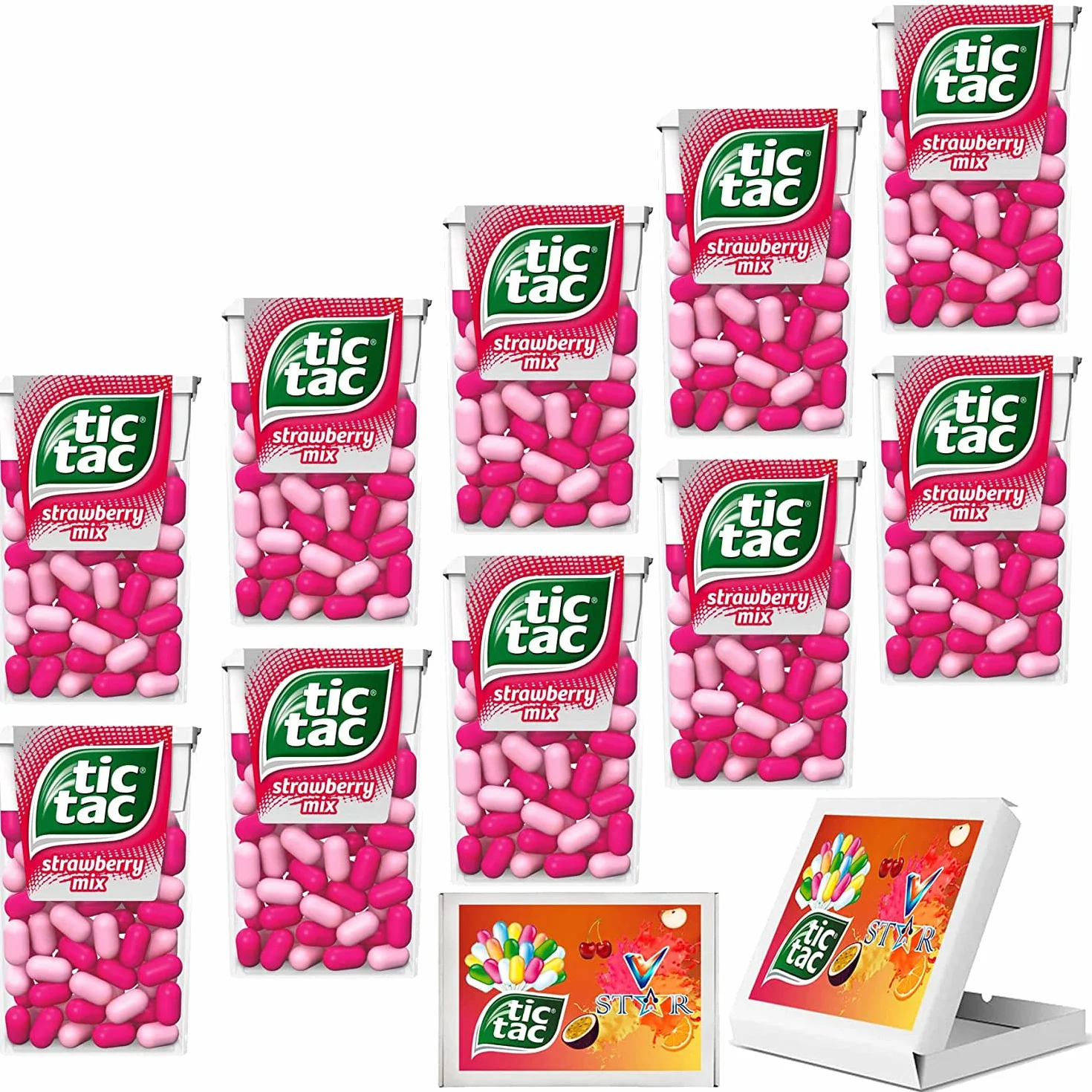 10 x TIC TAC różne smaki słodycze (18 g x 10) (mieszanka truskawkowa) VSTAR