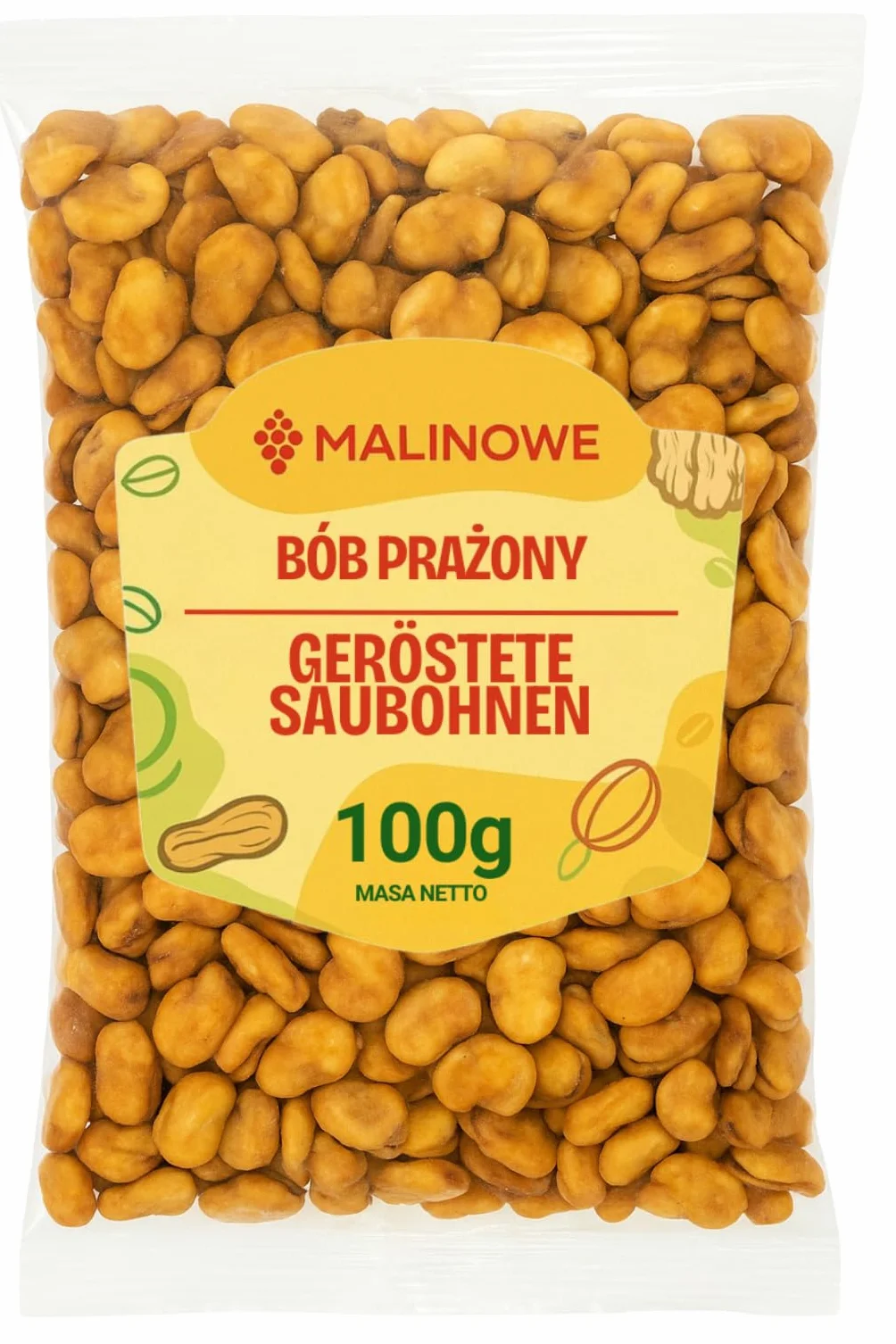 MALINOWE BÓB PRAŻONY SOLONY 100g BÓB Z SOLĄ