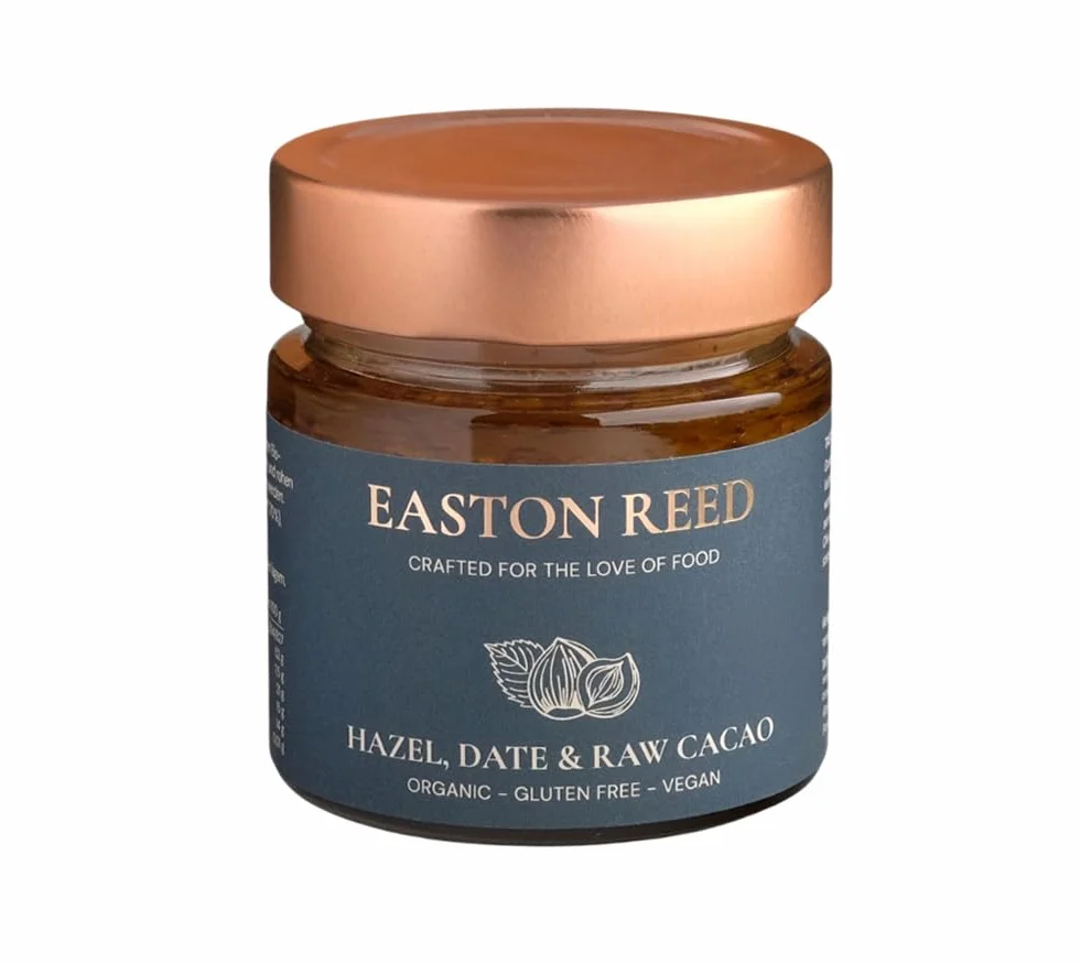 Easton Reed Krem z Orzechów Laskowych Bio 200g 70% Orzechów Bez Oleju Palmowego Bez Dodatku Cukru Wegański Krem Czekoladowy