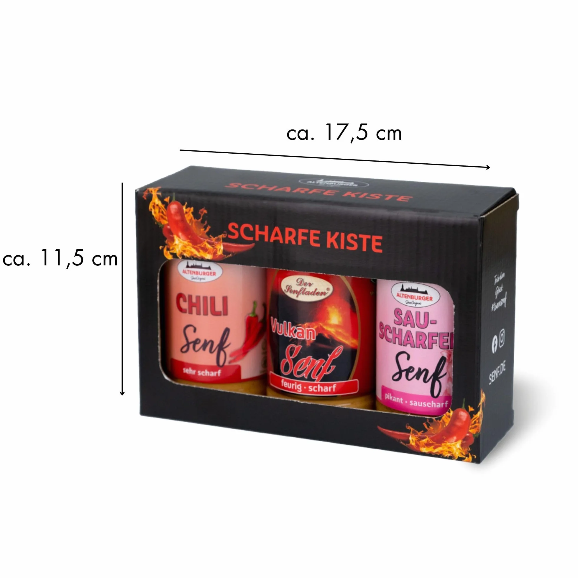 Zestaw prezentowy musztardowy - ostre pudełko, zestaw 3 artykułów