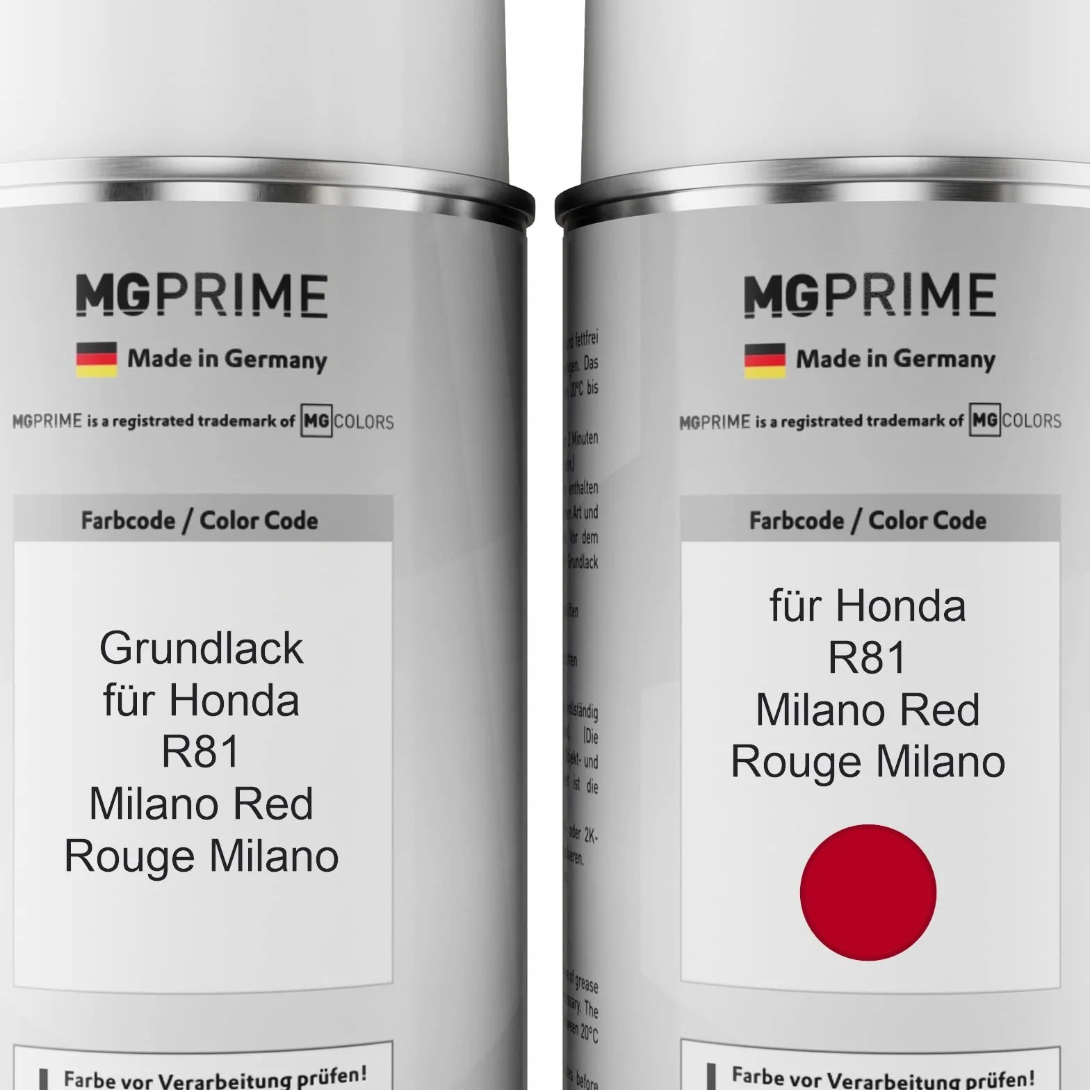 MG PRIME Lakier samochodowy Spray Can Set dla Honda R81 Milano Red/Rouge Milano Base Coat Clear Lacquer Spray Can 400ml