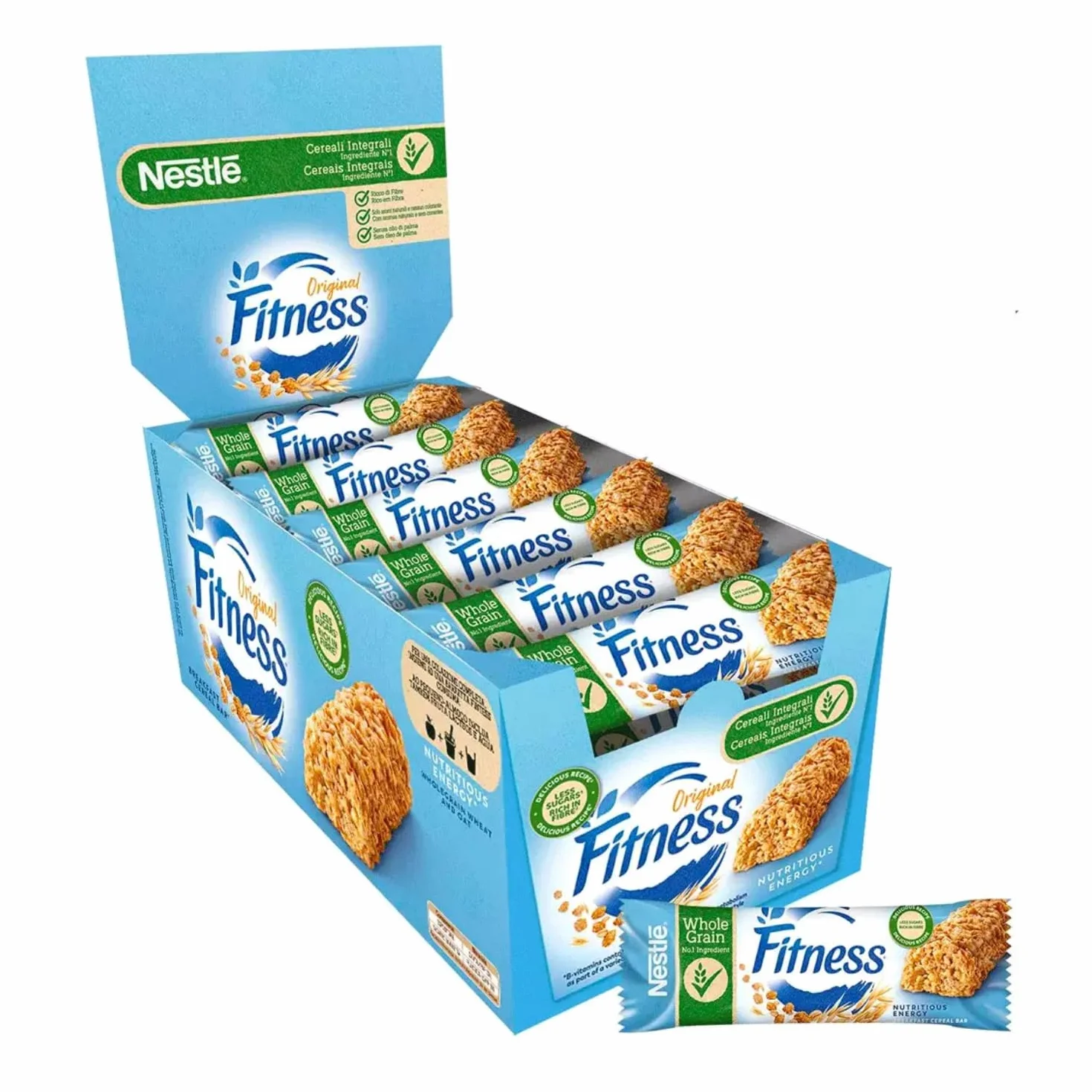 Nestlé® | Fitness Oryginalne płatki zbożowe | Baton płatków śniadaniowych z całą pszenicą - 24 sztuki (564 gr)