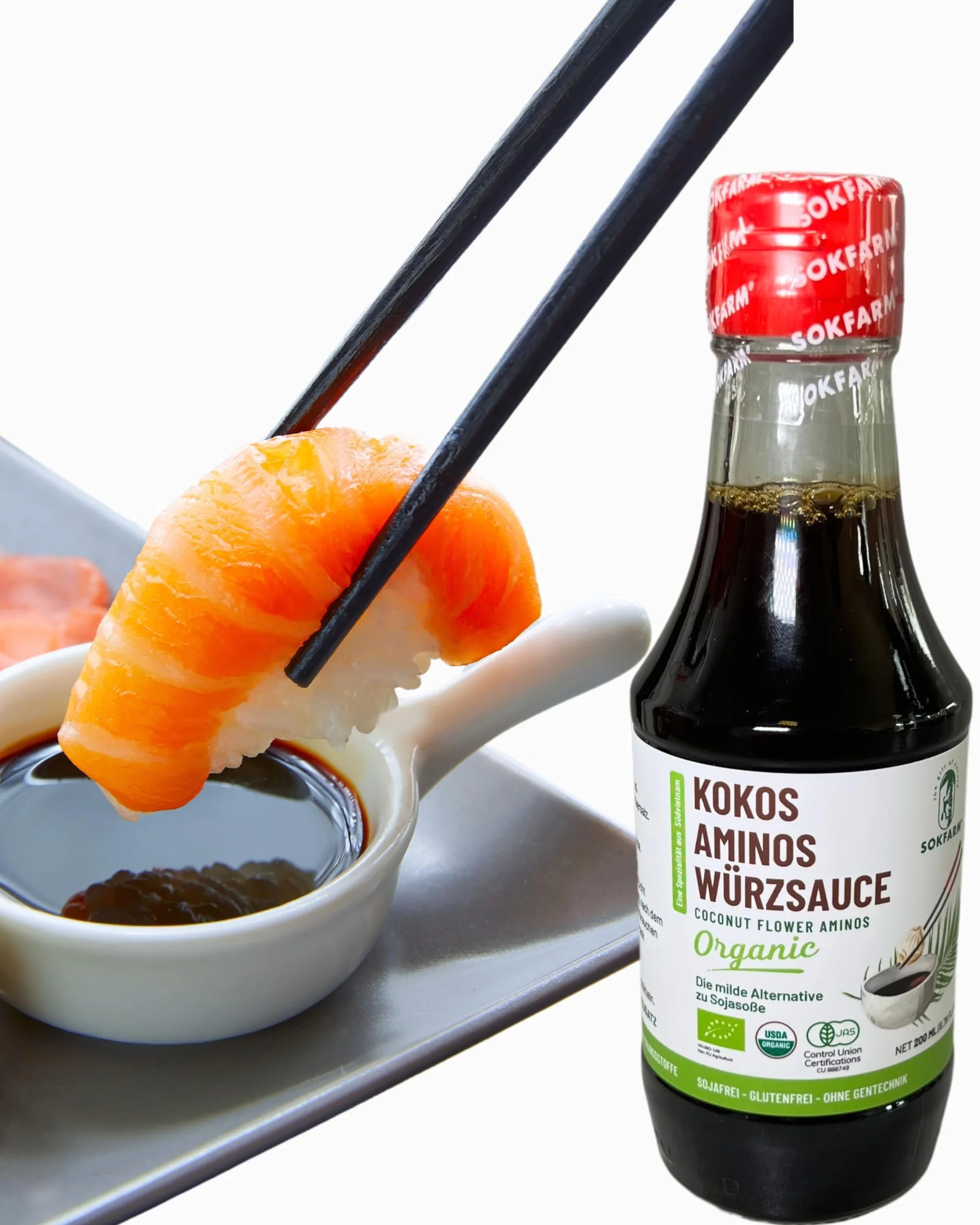 MOIN VIETNAM 1 sos kokosowy z przyprawami aminosowymi, organiczny, wegański, alternatywa dla sosu sojowego, bezglutenowy, sojowy, butelka 200 ml
