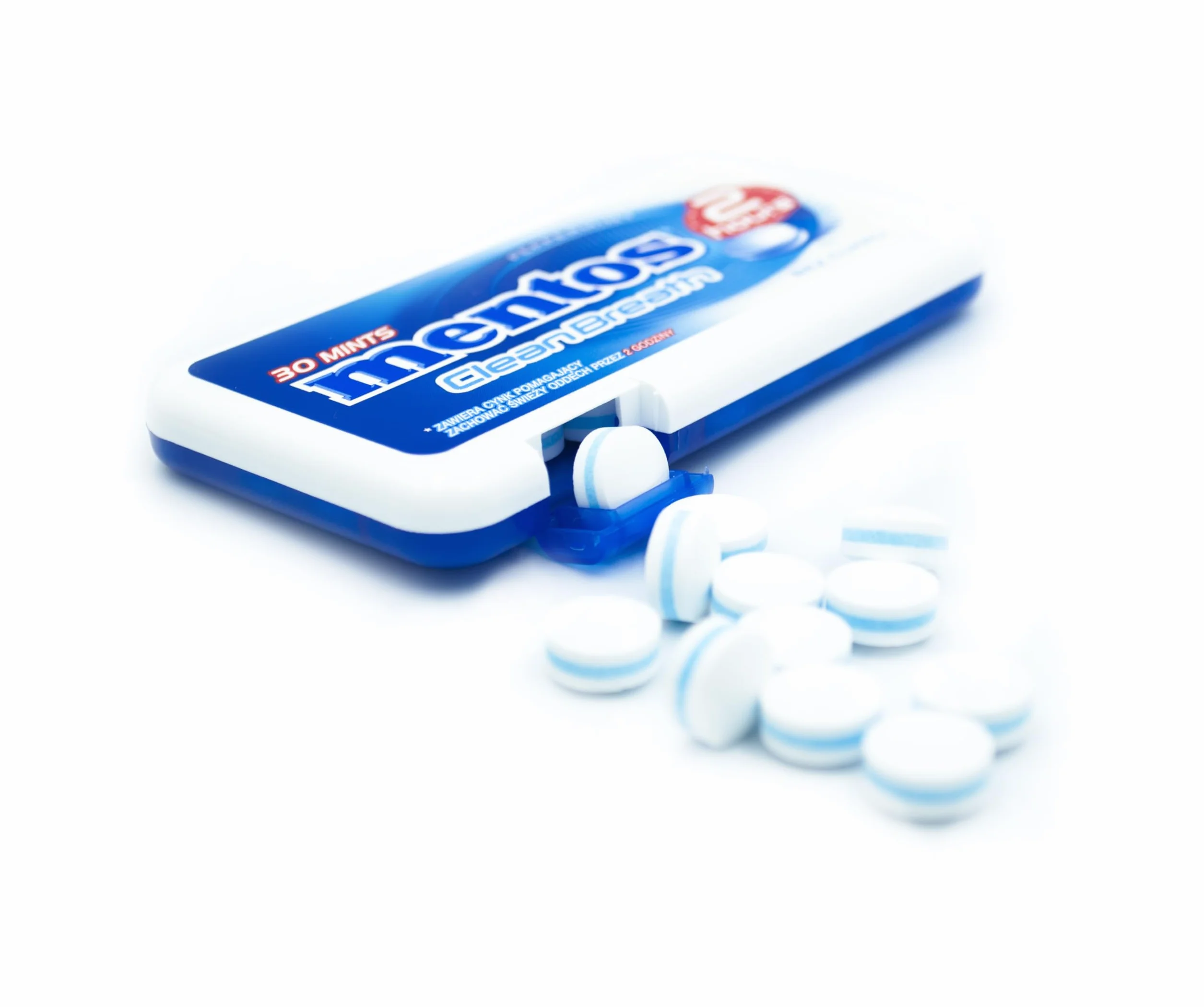 Fresh Windsurfing Mentos Clean Breath pastylki miętowe 12 sztuk x 21 g duże opakowanie rodzinne cukierki miętowe, Mi?ta pieprzowa, 21g