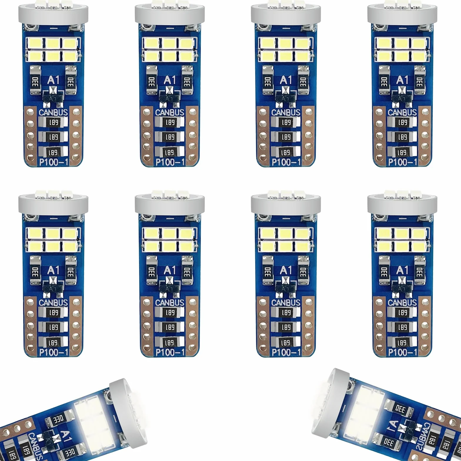 LED 6500K T10 W5W 12V 369 LM 2.1 W oświetlenie wnętrza samochodu 10 sztuk