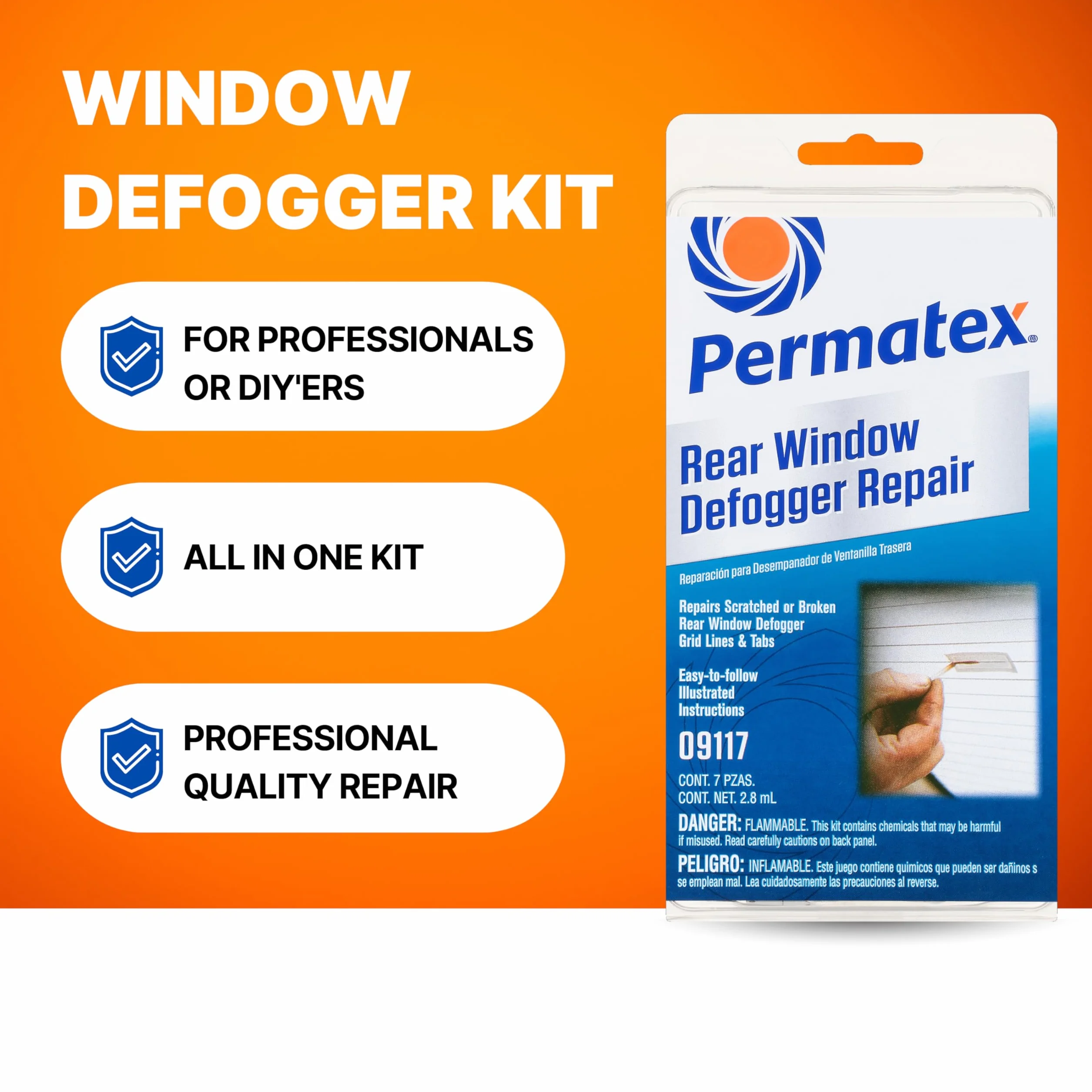 Permatex 09117 zestaw naprawczy odmgławiacza tylnej szyby