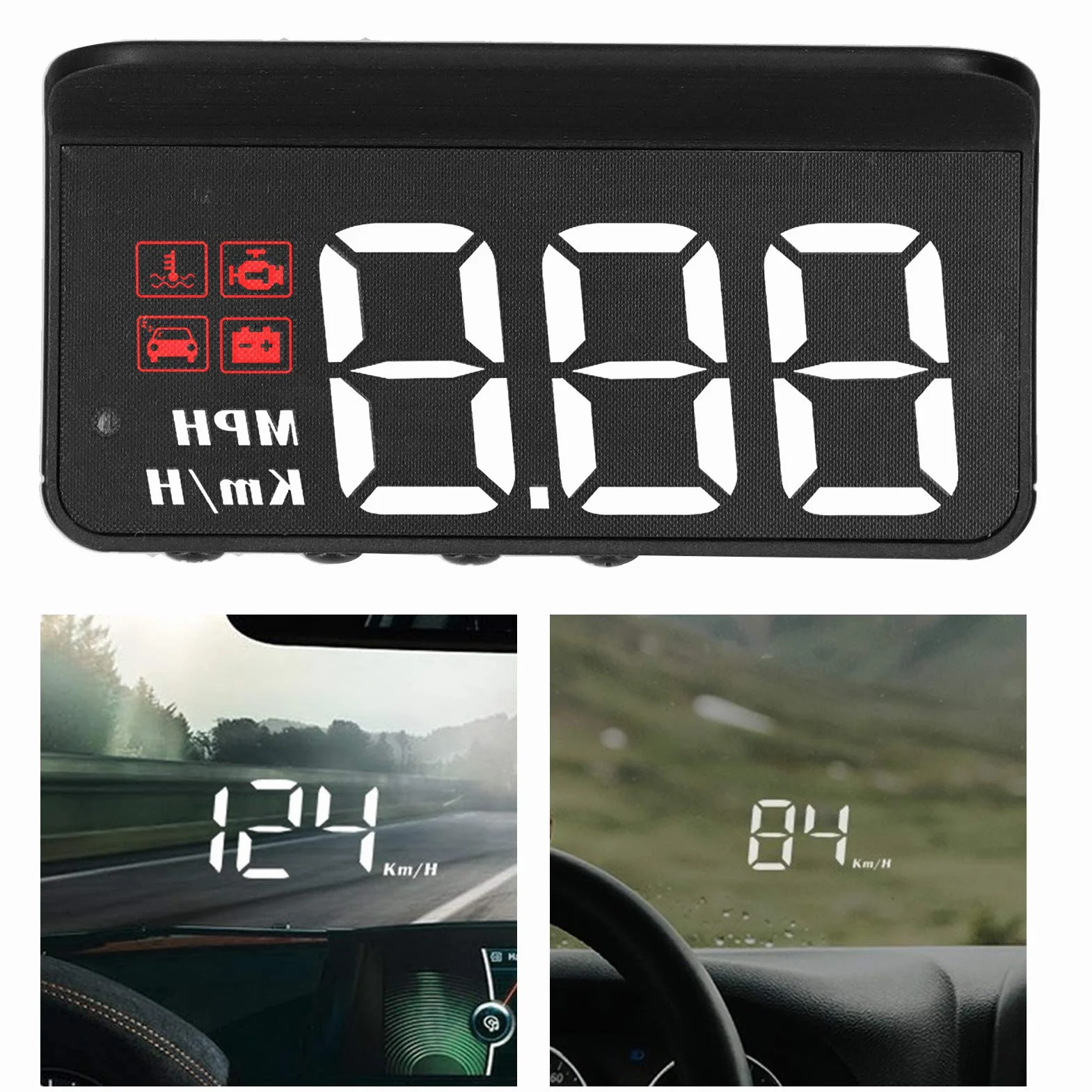 Samochód HUD, OBD2 HUD Wyświetlacz Przedniej Szyby Projektor Wielofunkcyjny Wskaźnik Alarm Przypomnienie o Zmęczeniu