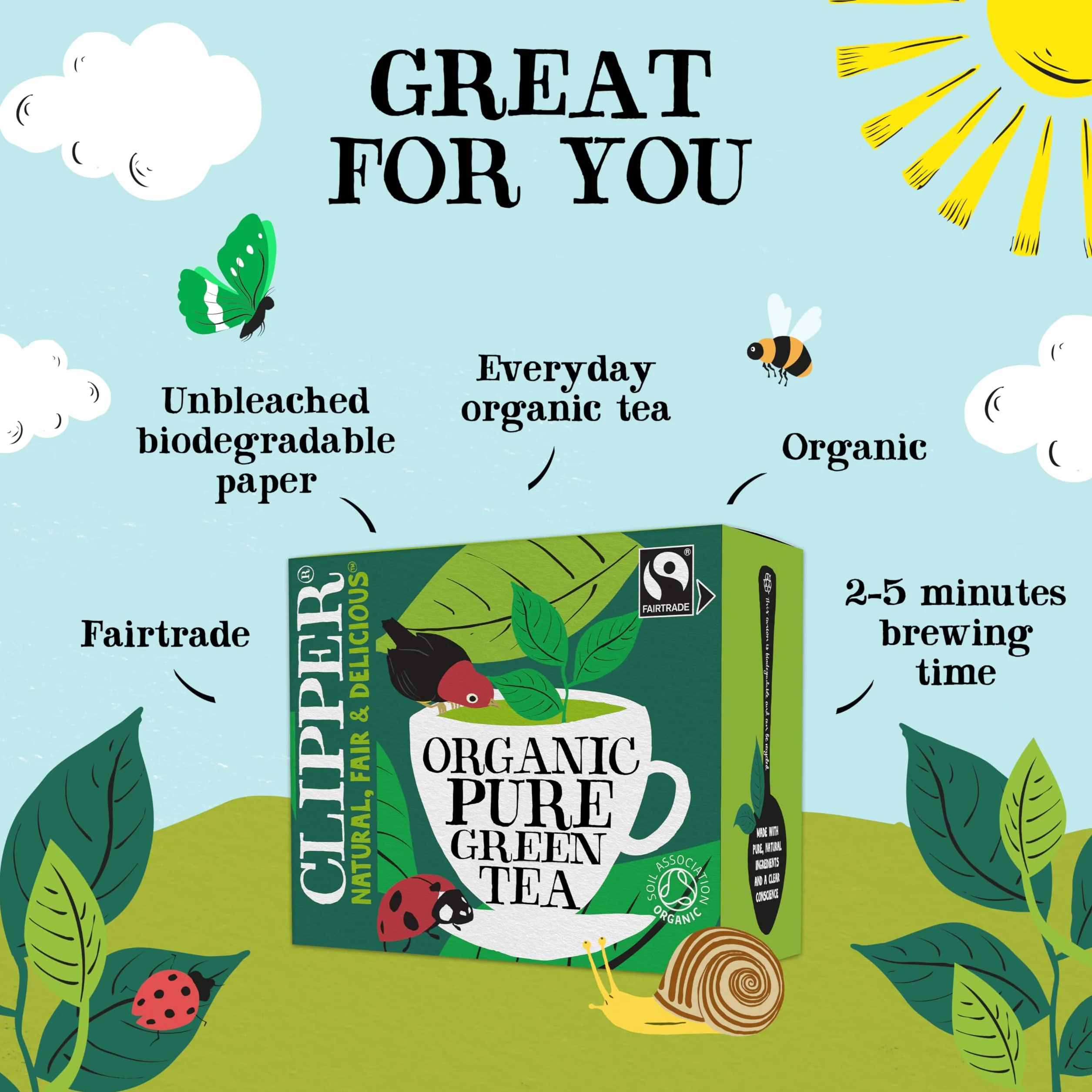 Clipper Fairtrade Pure Green Tea 80 torebek
