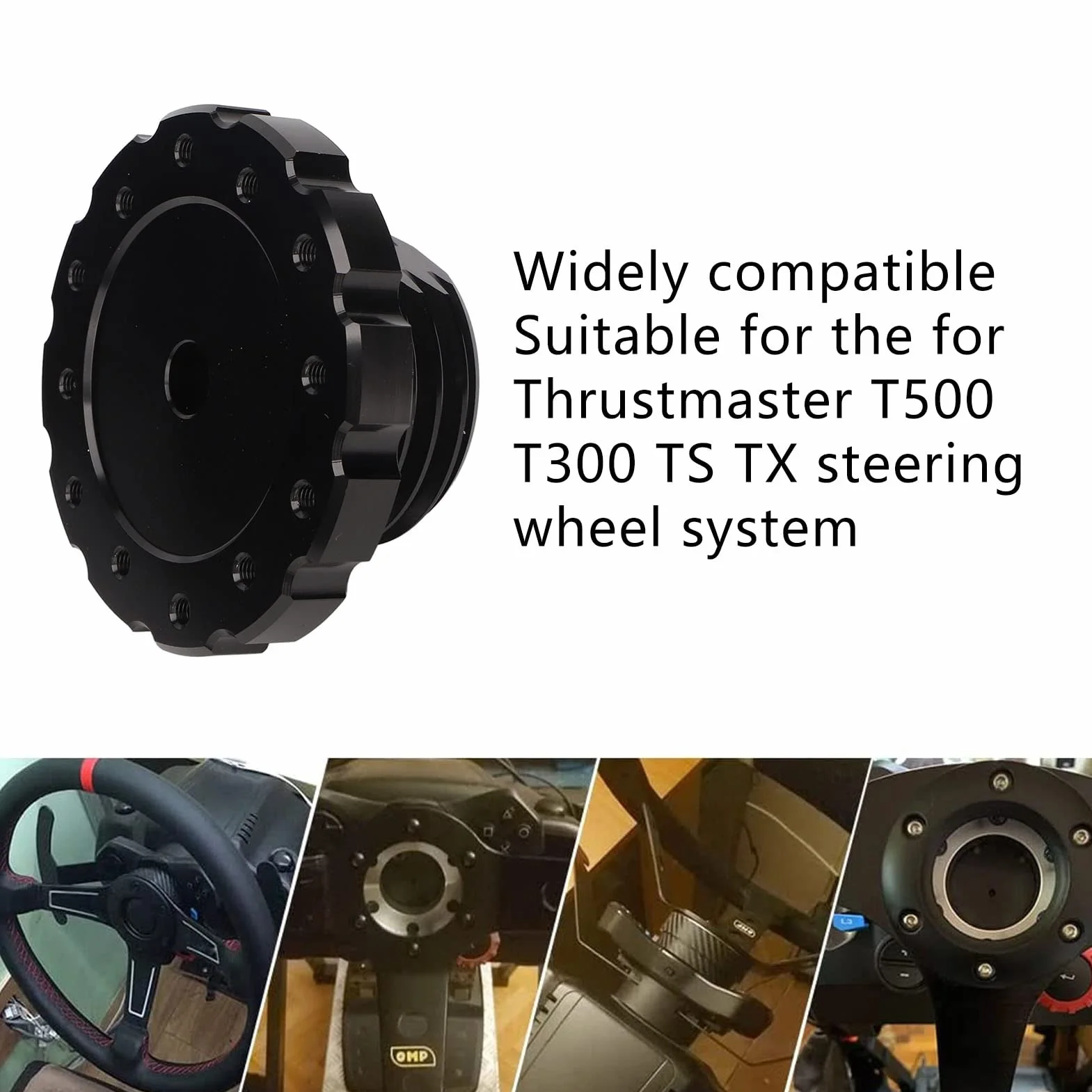 Płyta Adaptera Kierownicy, Aluminiowa Kierownica do Gier Wyścigowych, Profesjonalny Adapter do Thrustmaster T300 T500 TS PC TS XW (Czarny)