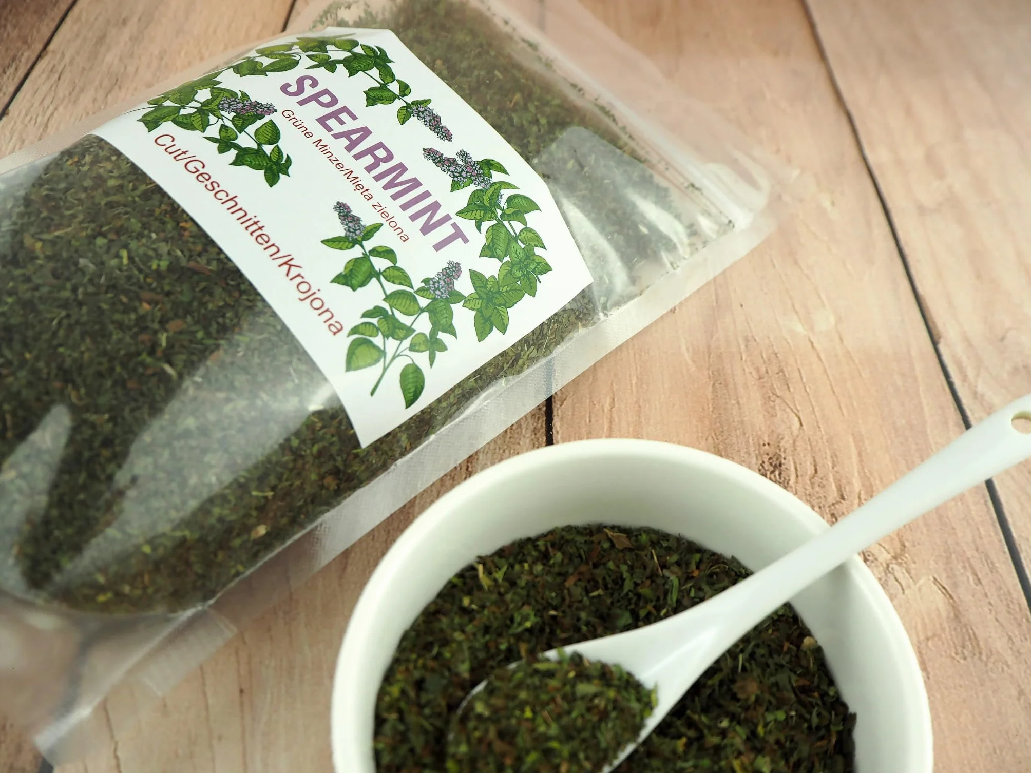 Mięta zielona Spearmint 300 g - suszone liście cięte (Mentha spicata)