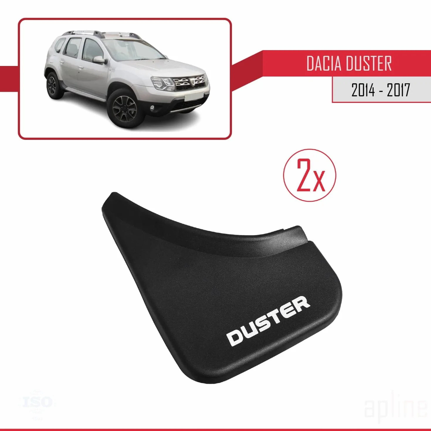 Zestaw Błotników do Dacia Duster Post-Facelift 2014-2017 Przedni Tylny 4 Sztuk Czarny