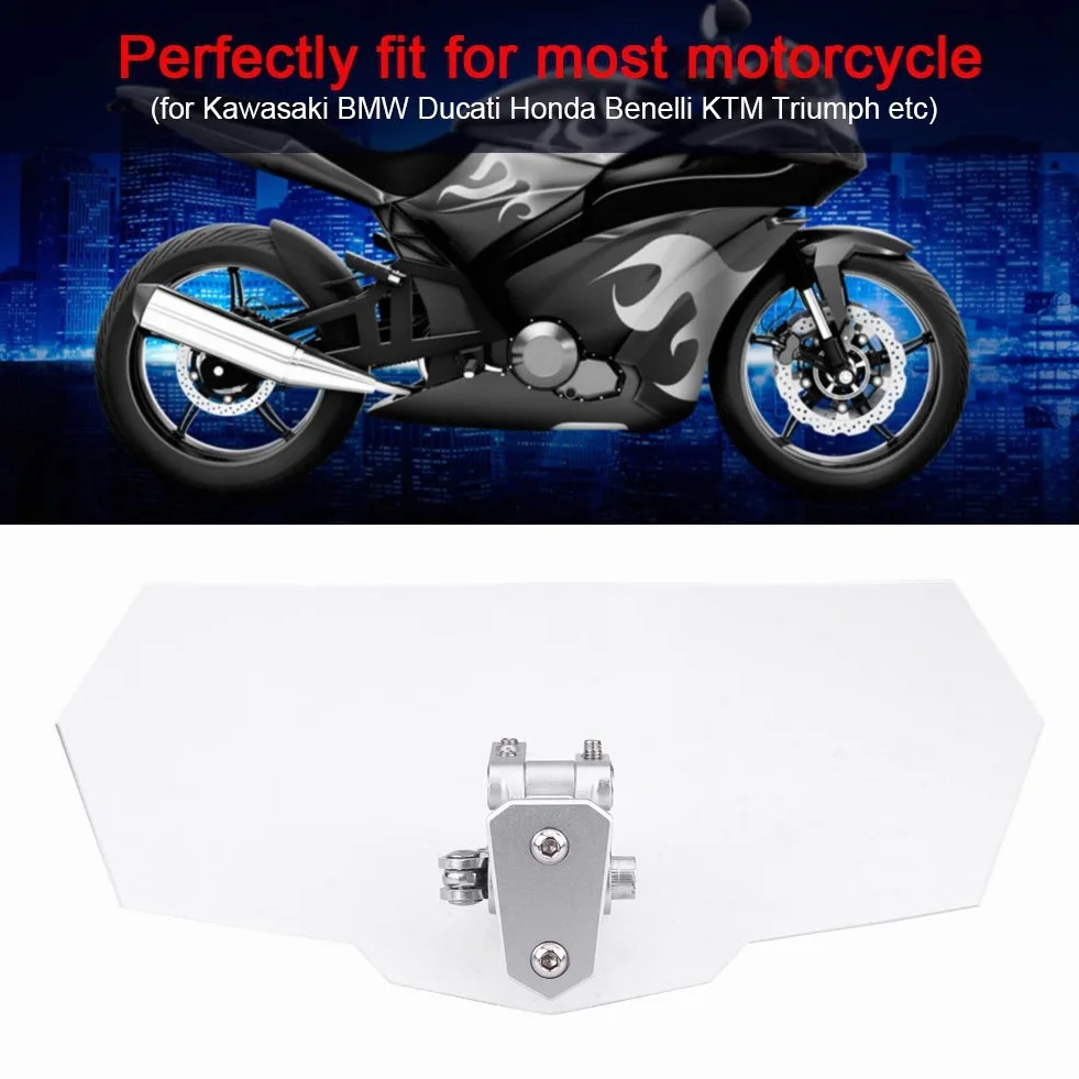 Przezroczysta przednia szyba, uniwersalna regulowana przednia szyba motocykla Owiewka przednia szyba