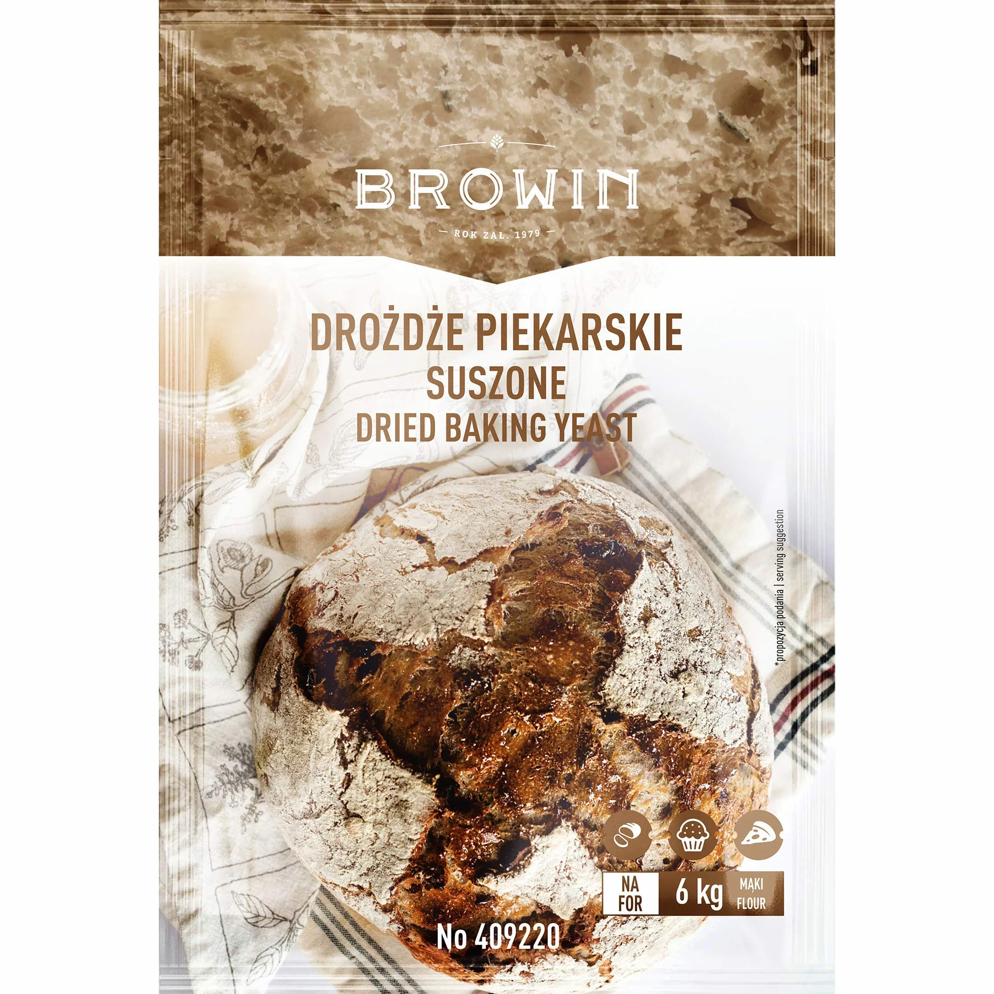 Browin Drożdże suszone 100 g do ciast, chleba, pizzy