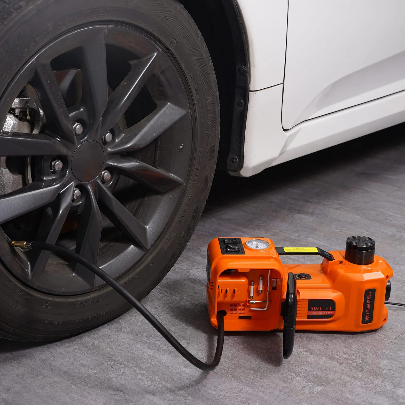 VEVOR Elektryczny podnośnik samochodowy hydrauliczny 5 ton z pompką LED przenośny do SUV MPV Sedan Truck