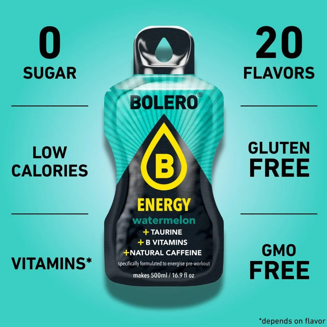 Bolero Energy Mix 14g x 12 Beutel Sugar-Free Powder Drink Vegan Gluten-Free