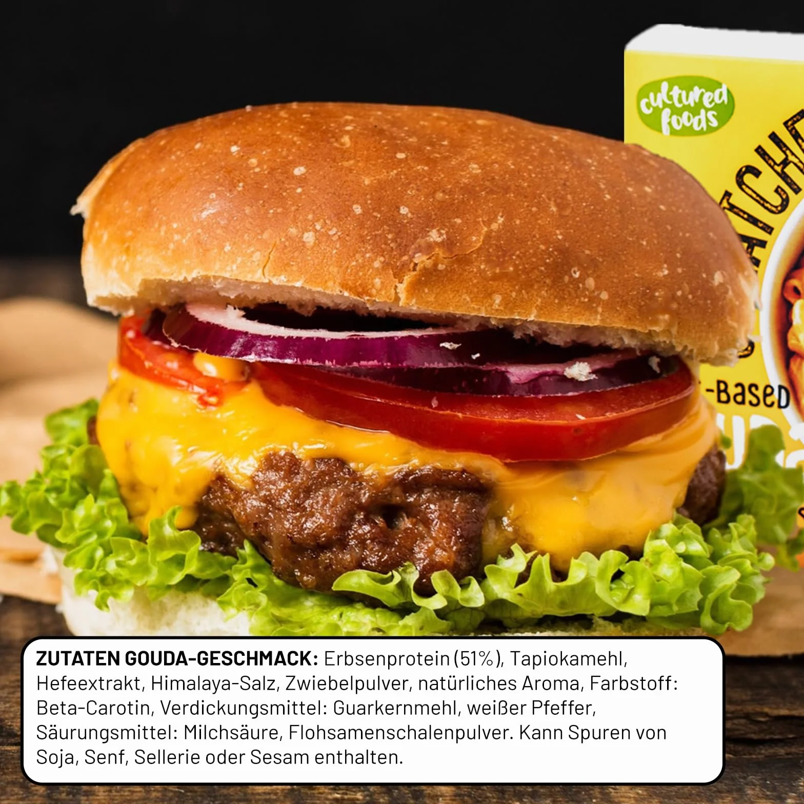 Cultured Foods CHEATCHEEZ Wegański Ser Zamiennik Sera Bez Laktozy Bez Glutenu Zestaw 2x Gouda i Cheddar 184 g