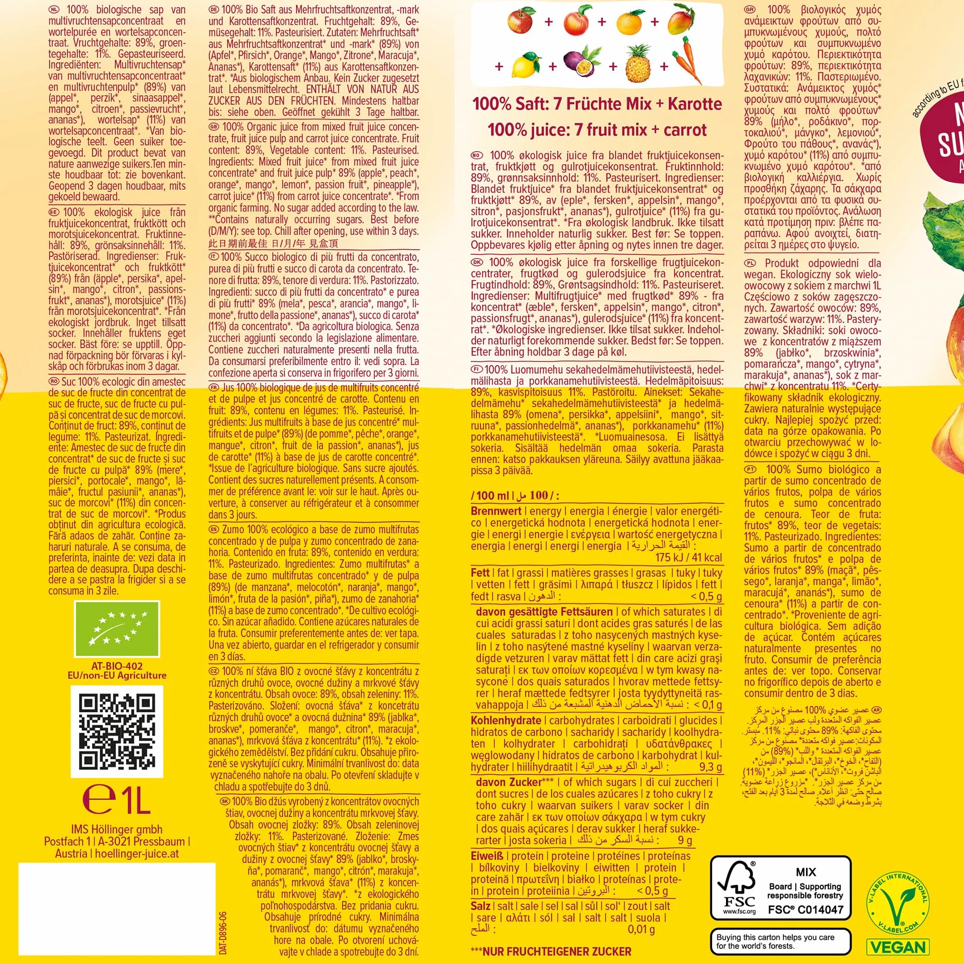 Höllinger BIO Multi Sunrise 1000ml vegan