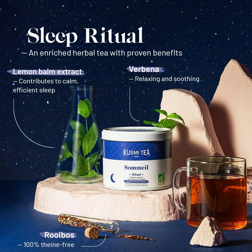 Kusmi Tea Rituel Sommeil Bio Relaksujący organiczny napar z mango, rooibos, melisy i werbeny 100 g
