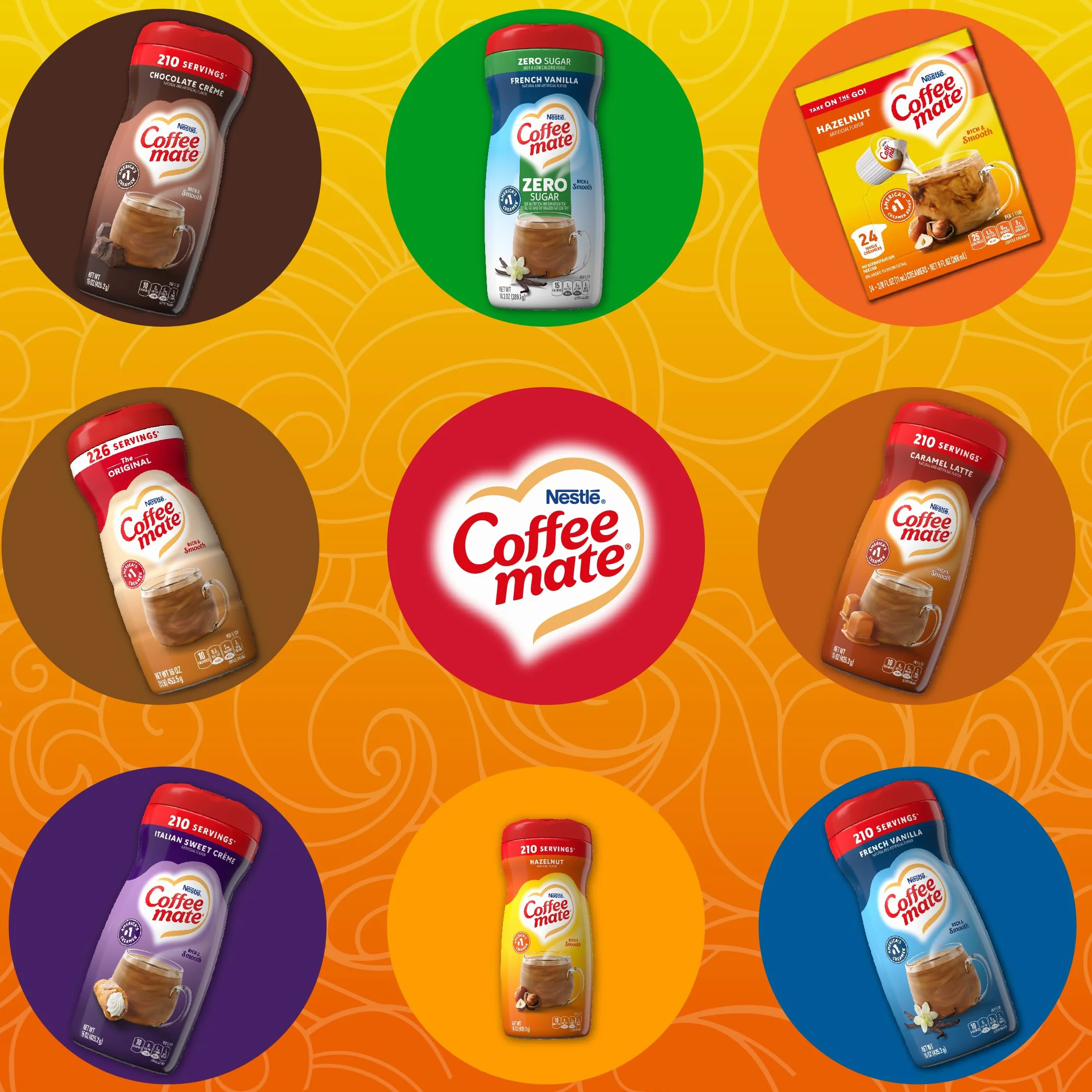Nestle Coffee-Mate zabielacz do kawy w proszku orzech laskowy 425,2 g (6 sztuk)