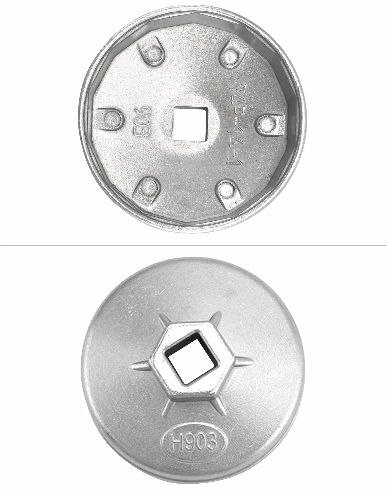 QWORK® Klucz do filtra oleju Ø74mm z 14 rowkami Klucz do filtra oleju ze stopu aluminium Narzędzie do filtra oleju Nadaje się do Audi BMW Opel Passat VW Santana