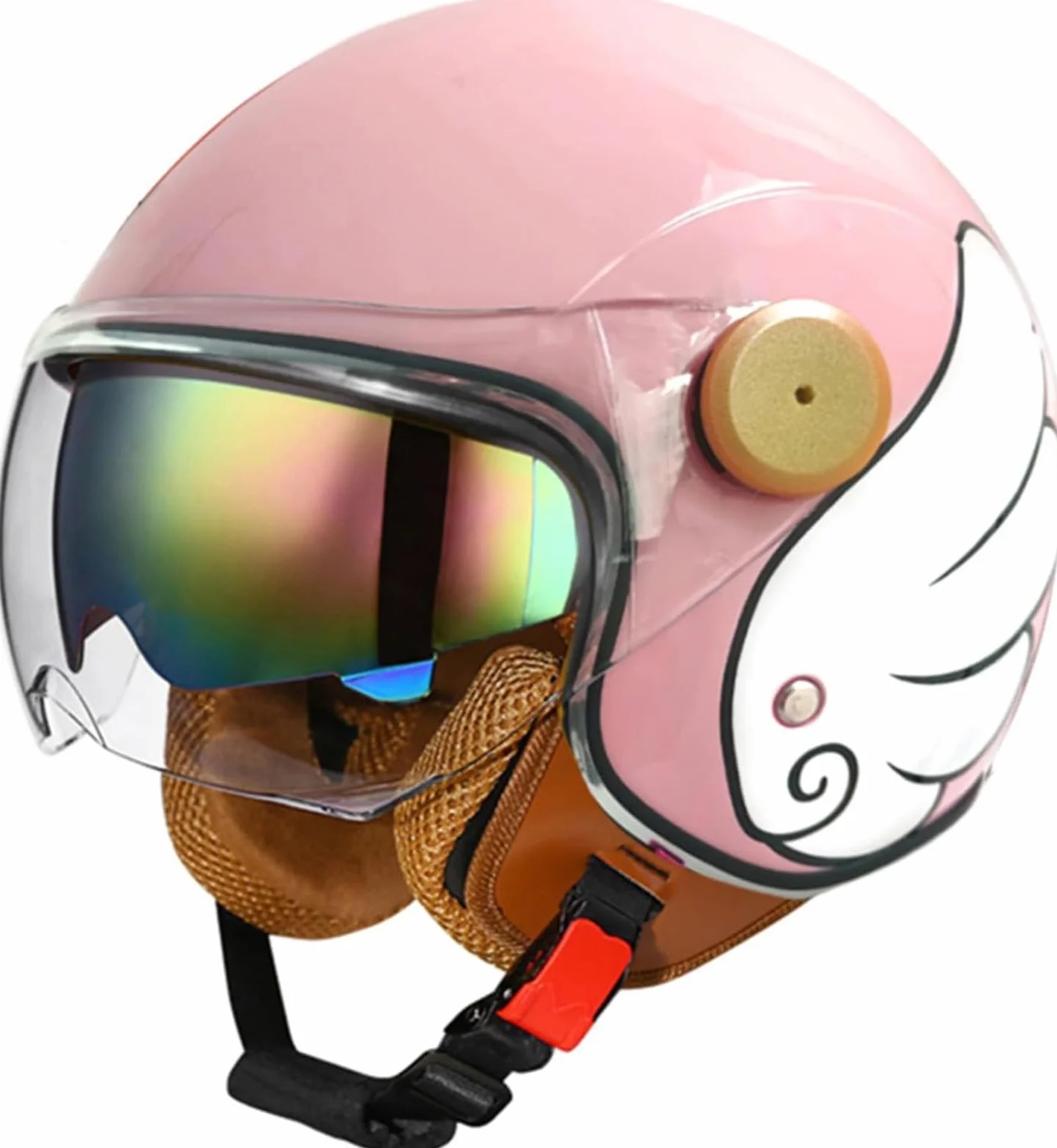 Kask otwarty dla dorosłych, kask motocyklowy retro z homologacją ECE, półkask motocyklowy, skuter Crash Jet, kask 3/4 z osłoną przeciwsłoneczną, kask unisex,J2,M