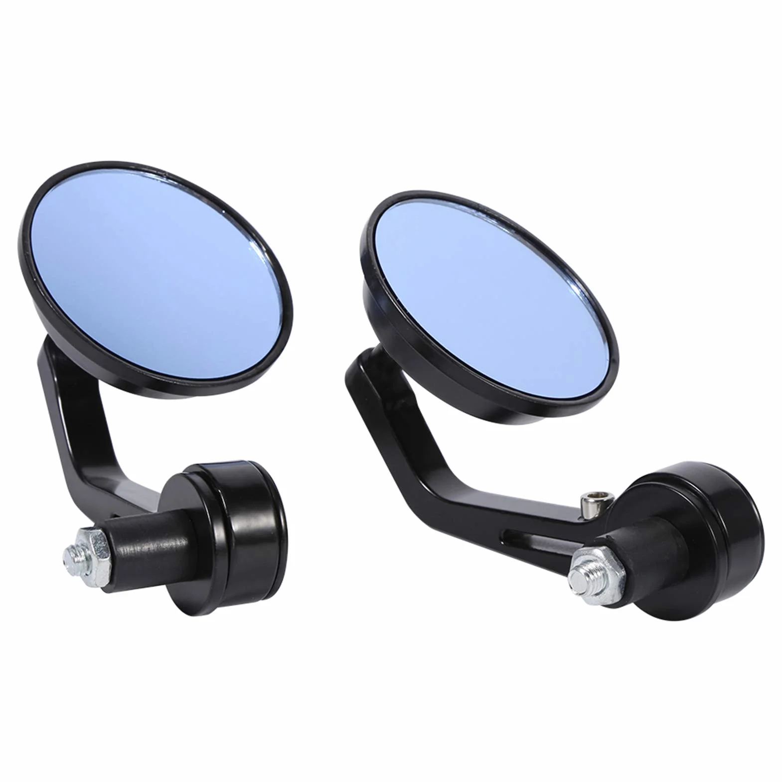 Lusterko wsteczne motocykla, 1 para uniwersalnych wodoodpornych 7/8 cala okrągłe lusterka wsteczne motocykla aluminium czarne IP65 wodoodporne szkło kierownica motocykl lusterko wsteczne chrom