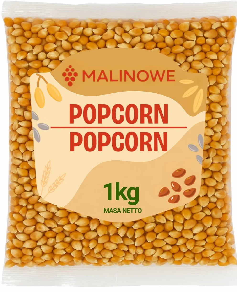 Malinowe POPCORN ZIARNO 1kg Kukurydza Do Prażenia Wysoka Jakość